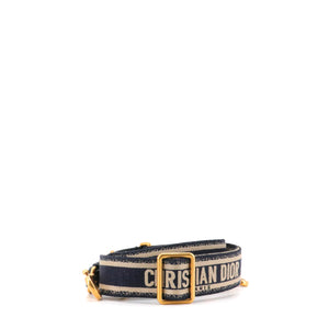 DIOR - Bandoulière ajustable avec anneau Dior en coton bleu marine