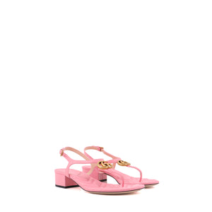 GUCCI - Gucci GG sandals in pink leather (T39.5)
