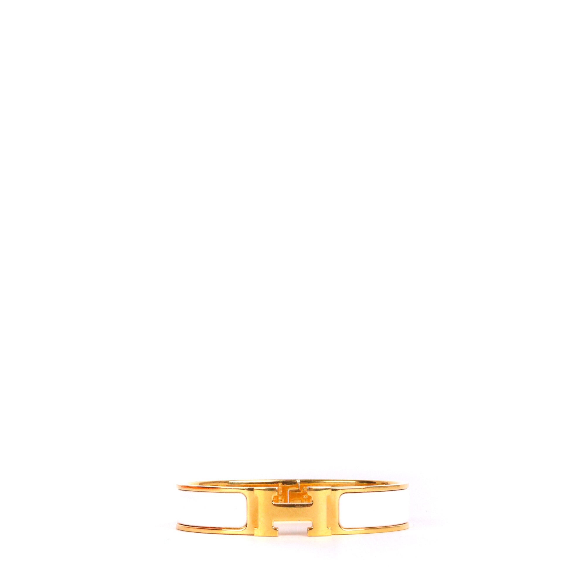 HERMÈS - Clic Clac H bracelet in orange enamel (T0)