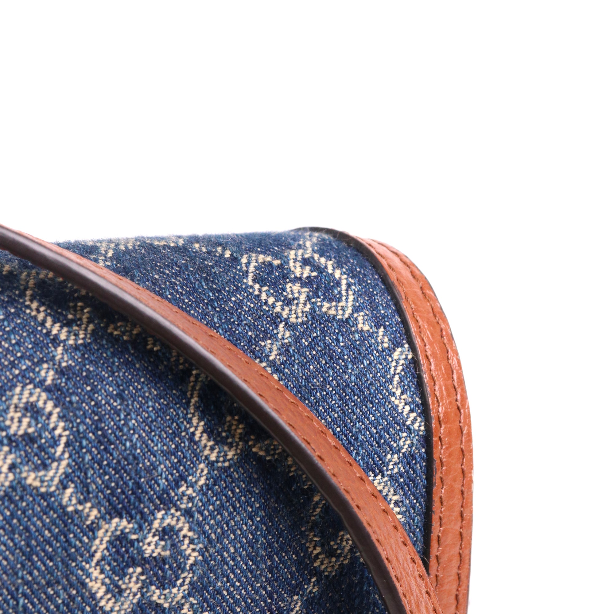 GUCCI - Sac à bandoulière Horsebit 1955 Gucci en denim bleu marine
