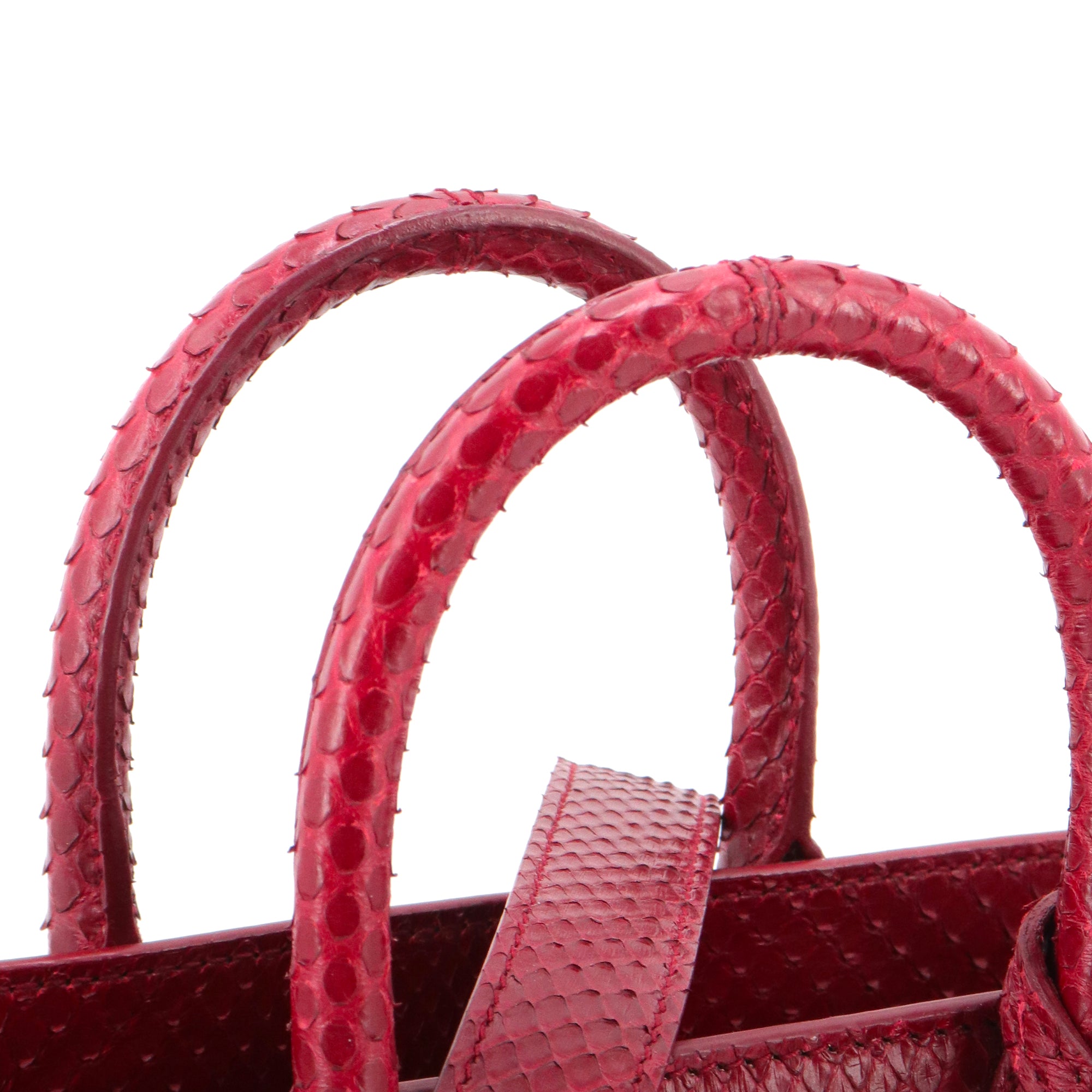 SAINT LAURENT - Sac De Jour Nano Saint Laurent en python bordeaux