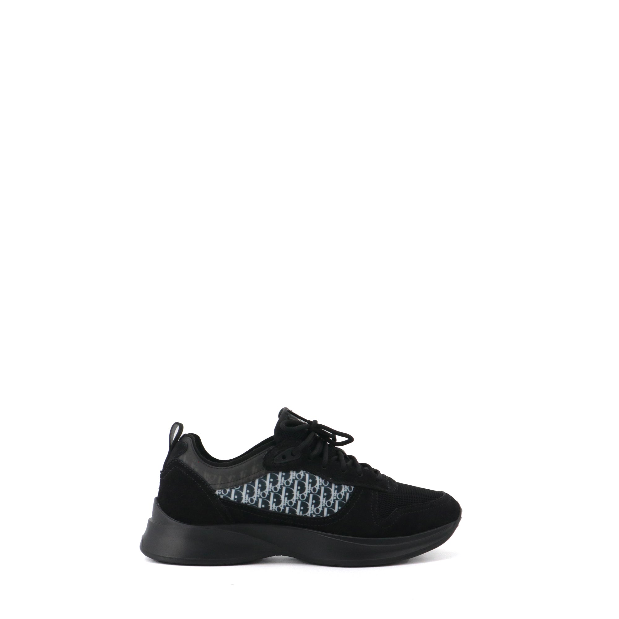 DIOR - Sneakers B25 Runner Suède Dior en toile oblique et daim noir (T41)