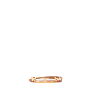 HERMÈS - Hermès Roulis double tour bracelet in gold braided leather (T1)