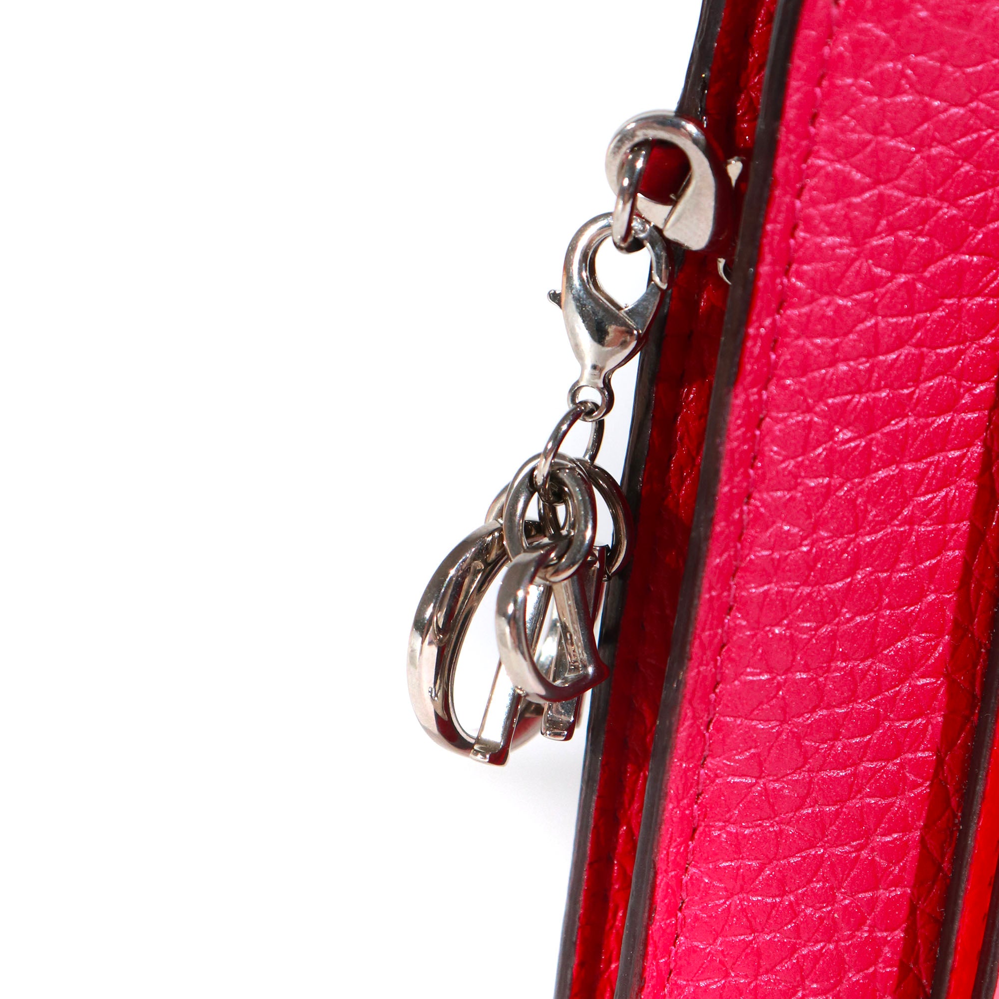 DIOR - Pochette à bandoulière Diorissimo en cuir grainé bicolore rose et fushia