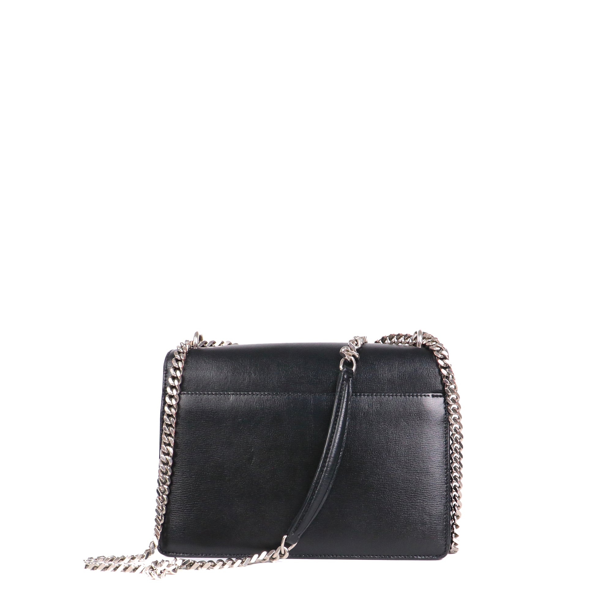SAINT LAURENT - Medium Sunset shoulder bag in black crocodile-embossed leather