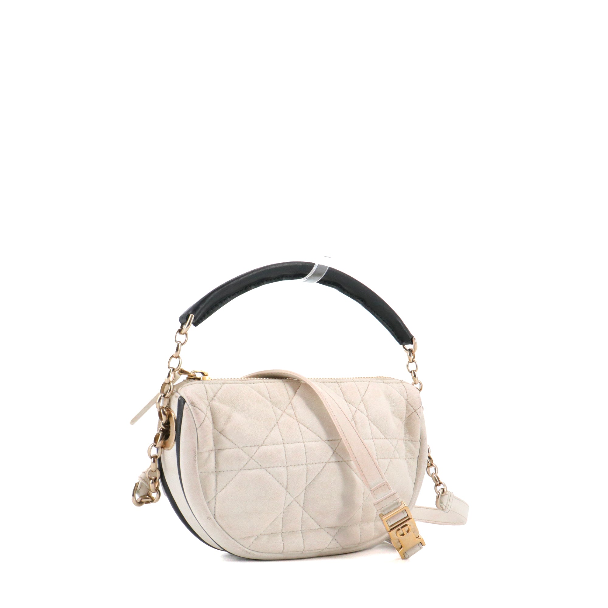 DIOR - Sac à bandoulière Vibe Hobo Dior en cuir cannage blanc