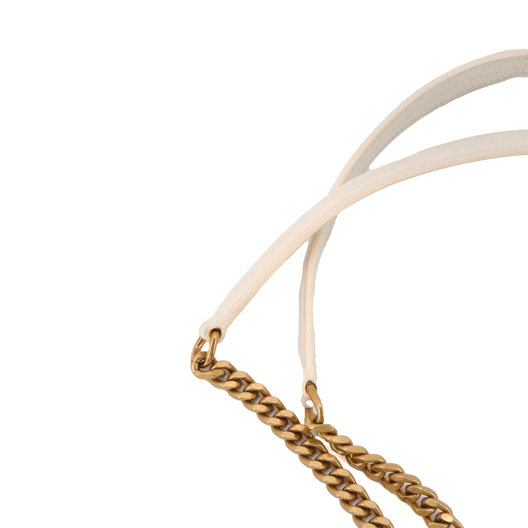 SAINT LAURENT - Saint Laurent Calypso shoulder bag in cream canvas
