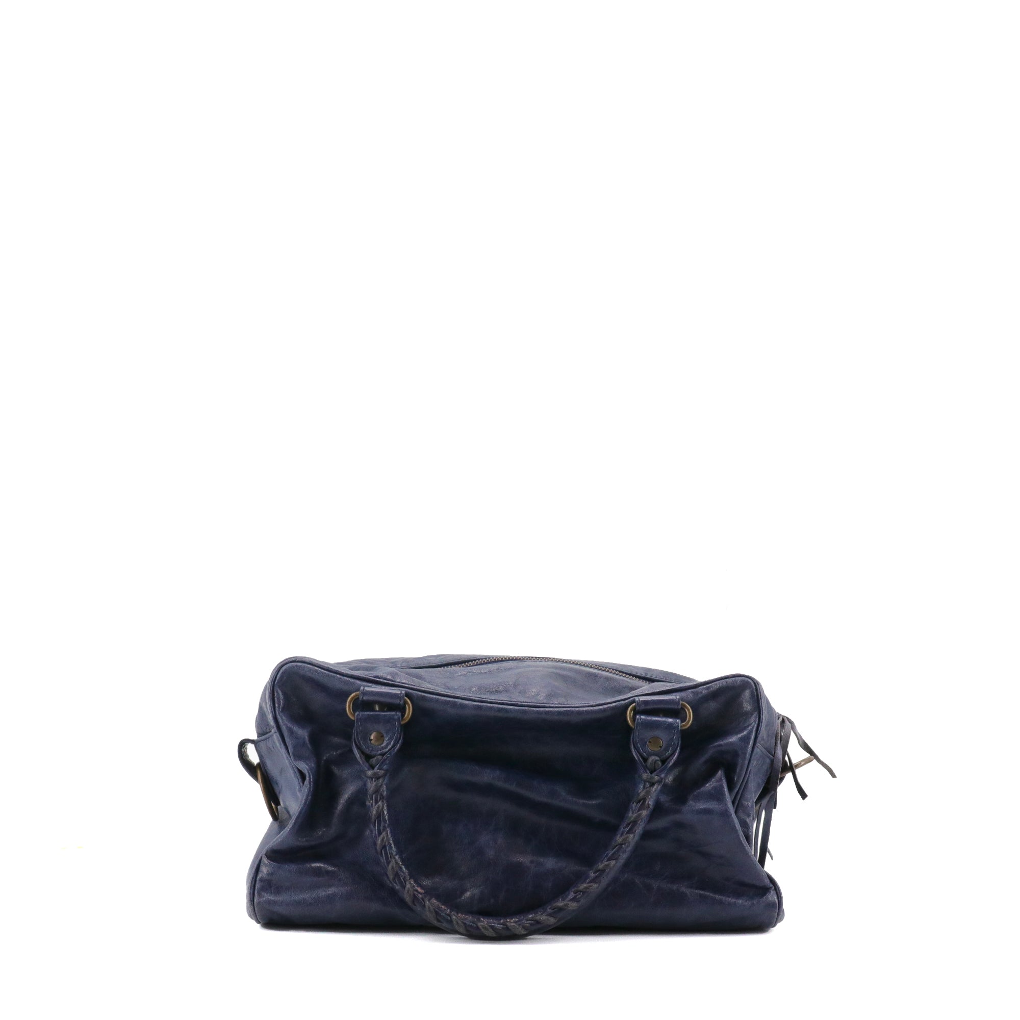 BALENCIAGA - Balenciaga City handbag in navy blue leather