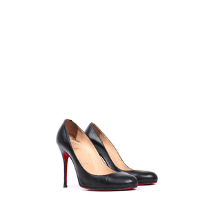 LOUBOUTIN - Louboutin So Kate pumps in black smooth leather and silver studs (T38)