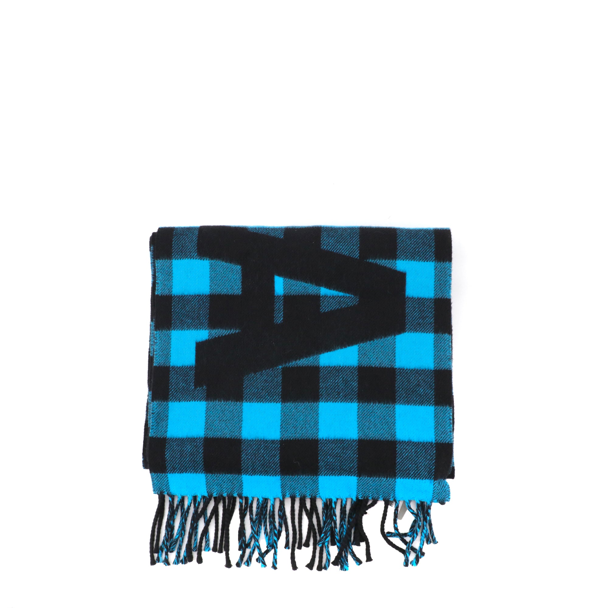 BALENCIAGA - Écharpe Balenciaga en laine noire et bleue