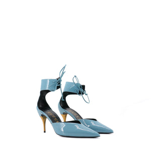 GUCCI - Gucci blue patent leather heeled pumps (T39.5)