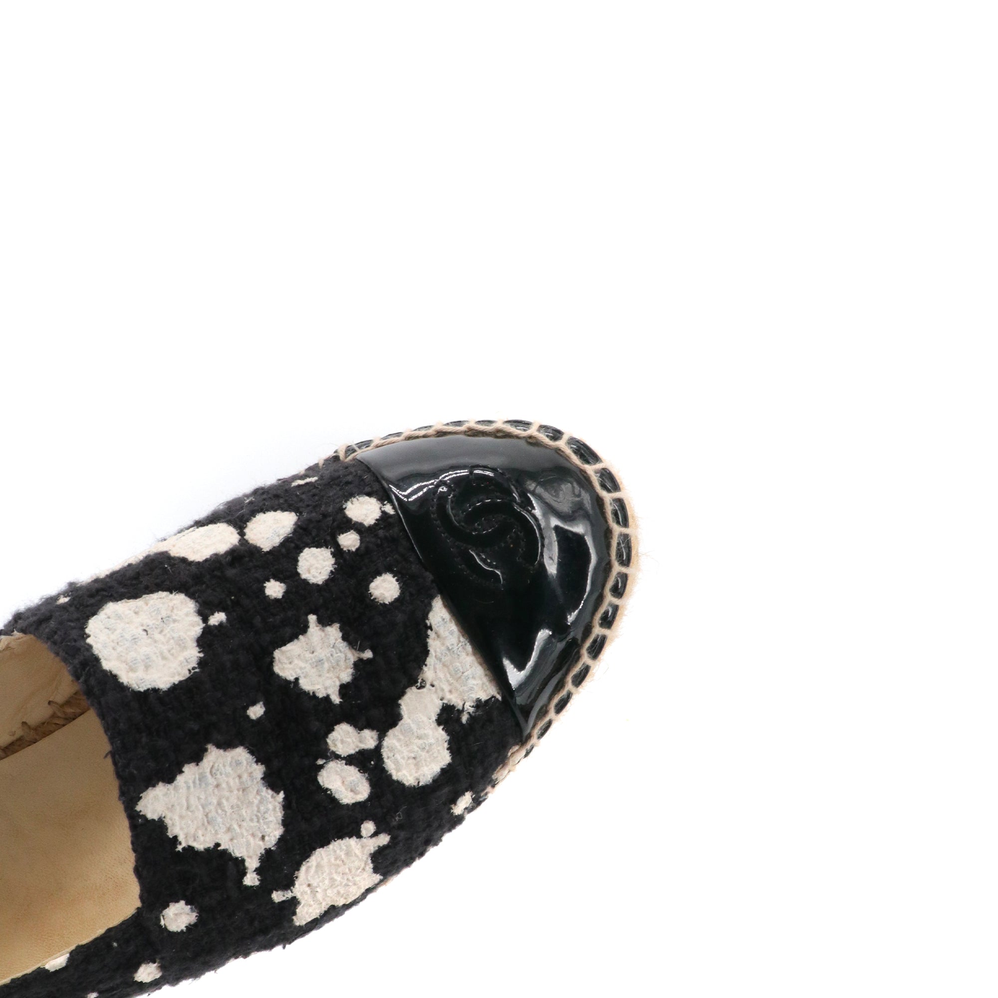 CHANEL - Espadrilles CC Chanel en tweed noir (T40)