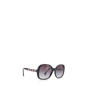 CHANEL - Lunettes de soleil Chanel en plastique noir