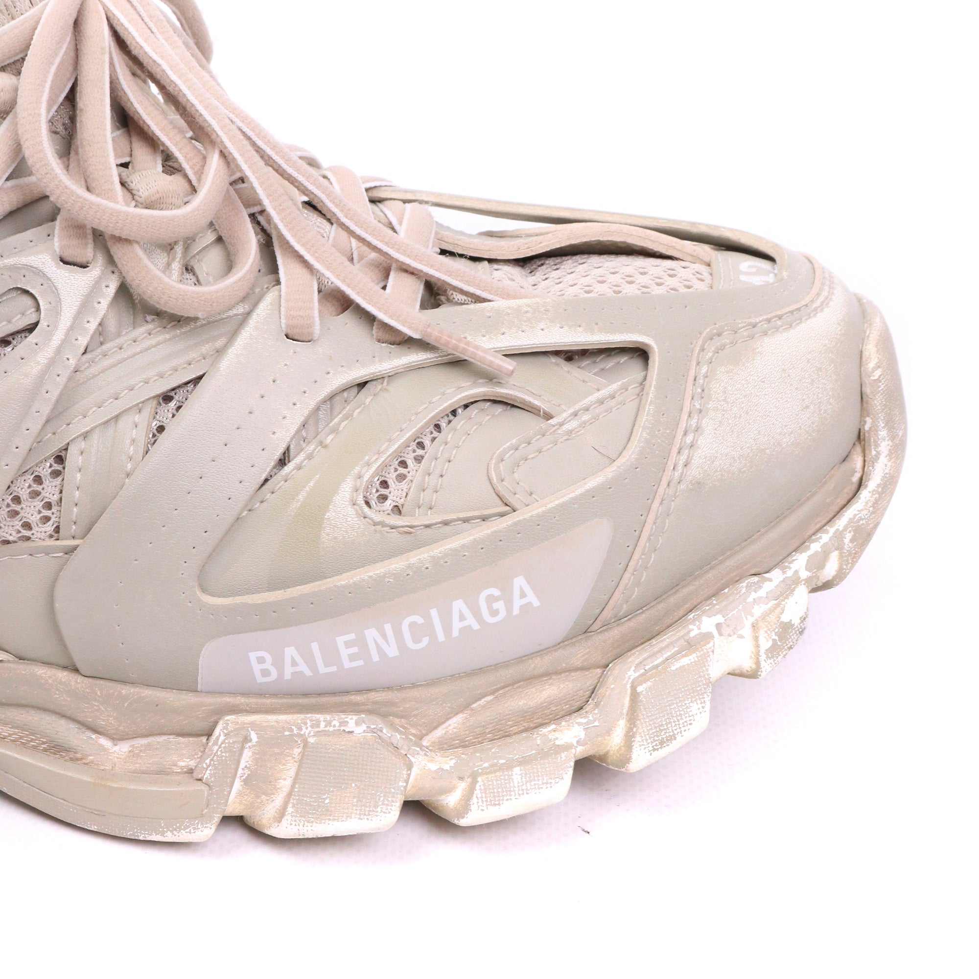 BALENCIAGA - Sneakers Track Balenciaga en cuir gris (T42)