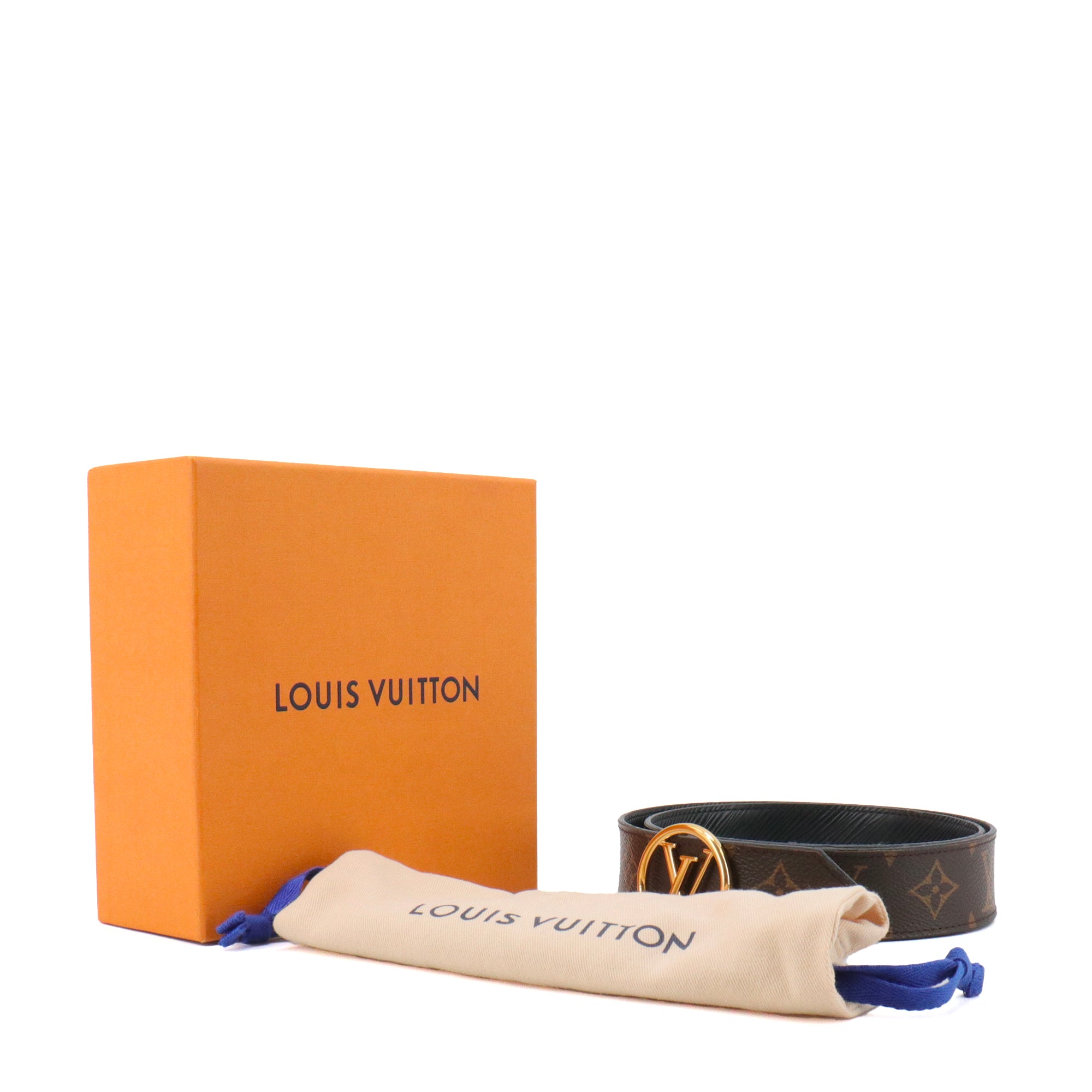 LOUIS VUITTON - Louis Vuitton reversible Circle belt in monogrammed canvas (T75)