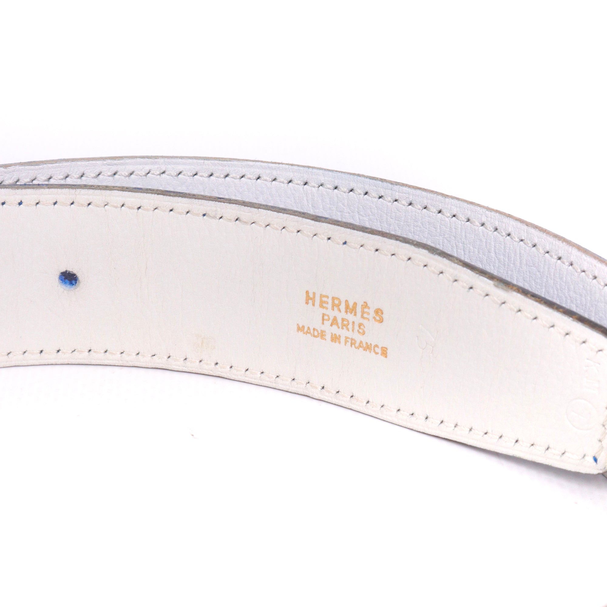 HERMÈS - Reversible belt with gold buckle (T75)