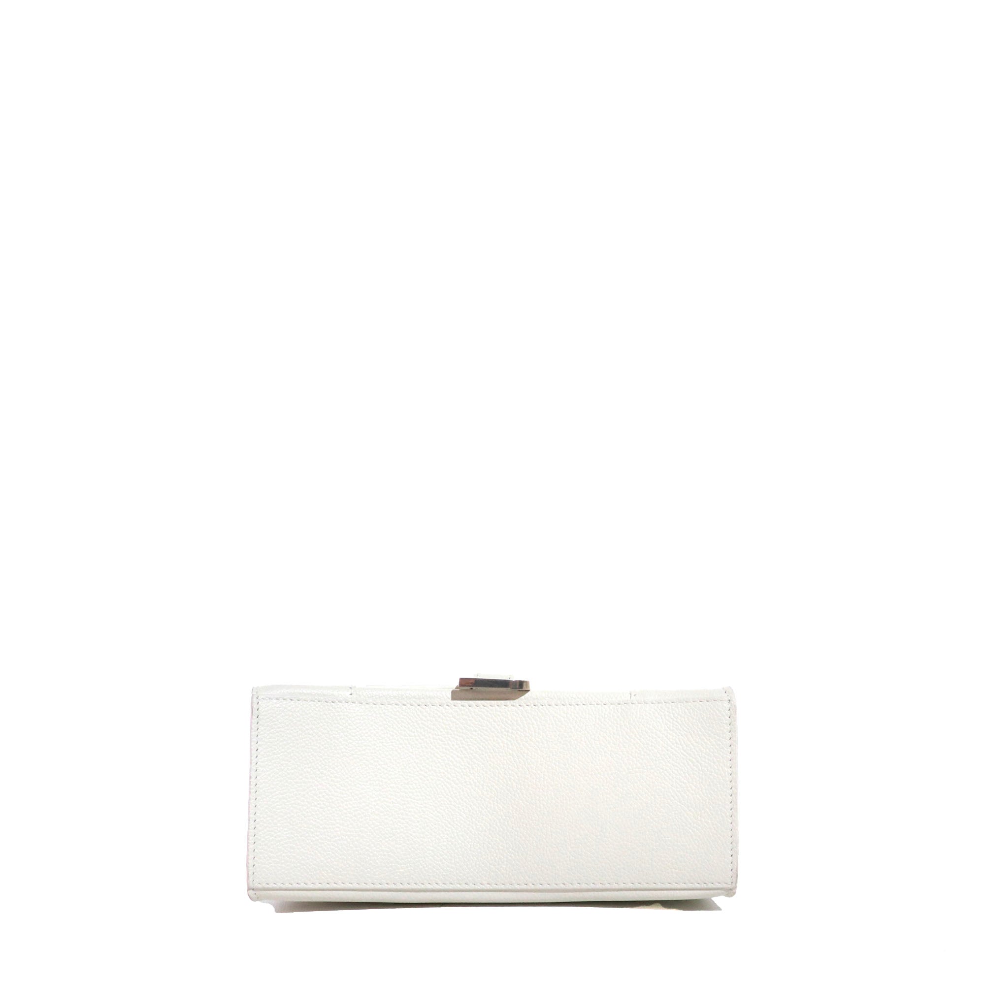 BALENCIAGA - Hourglass Balenciaga Small Size shoulder bag in white grained leather