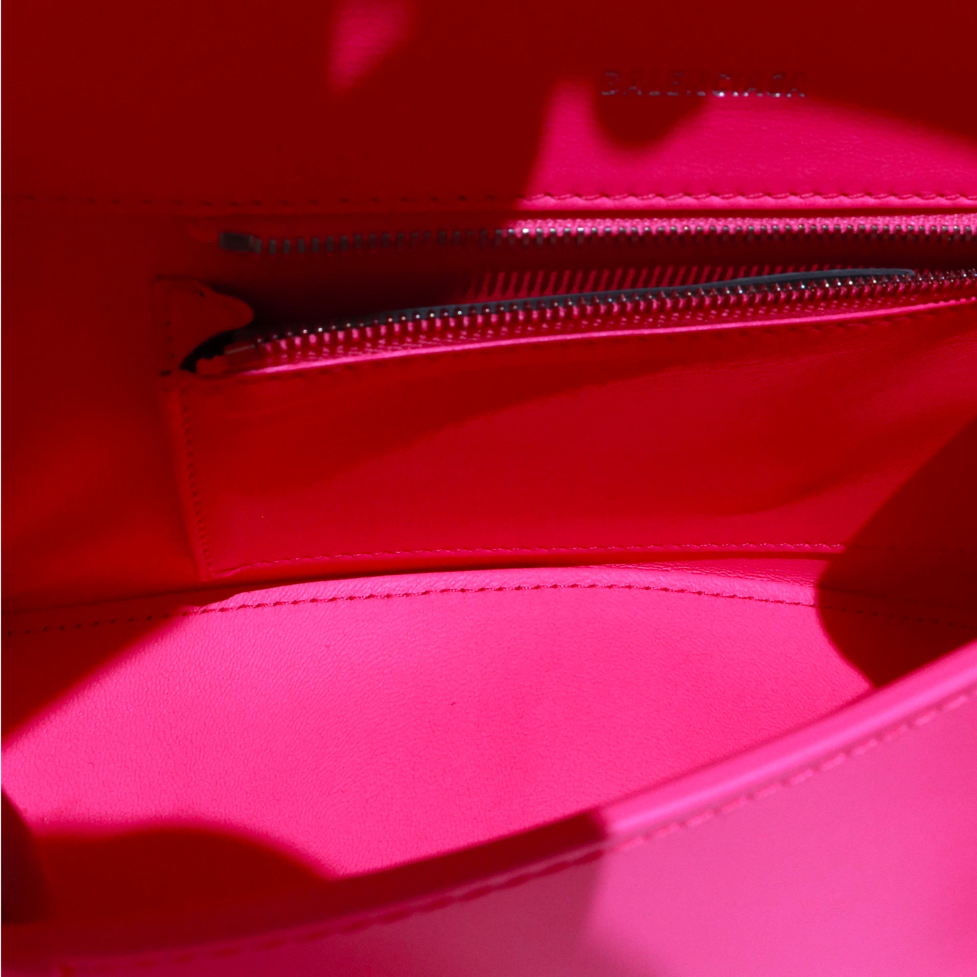 BALENCIAGA - Hourglass Balenciaga Small Size shoulder bag in pink smooth leather