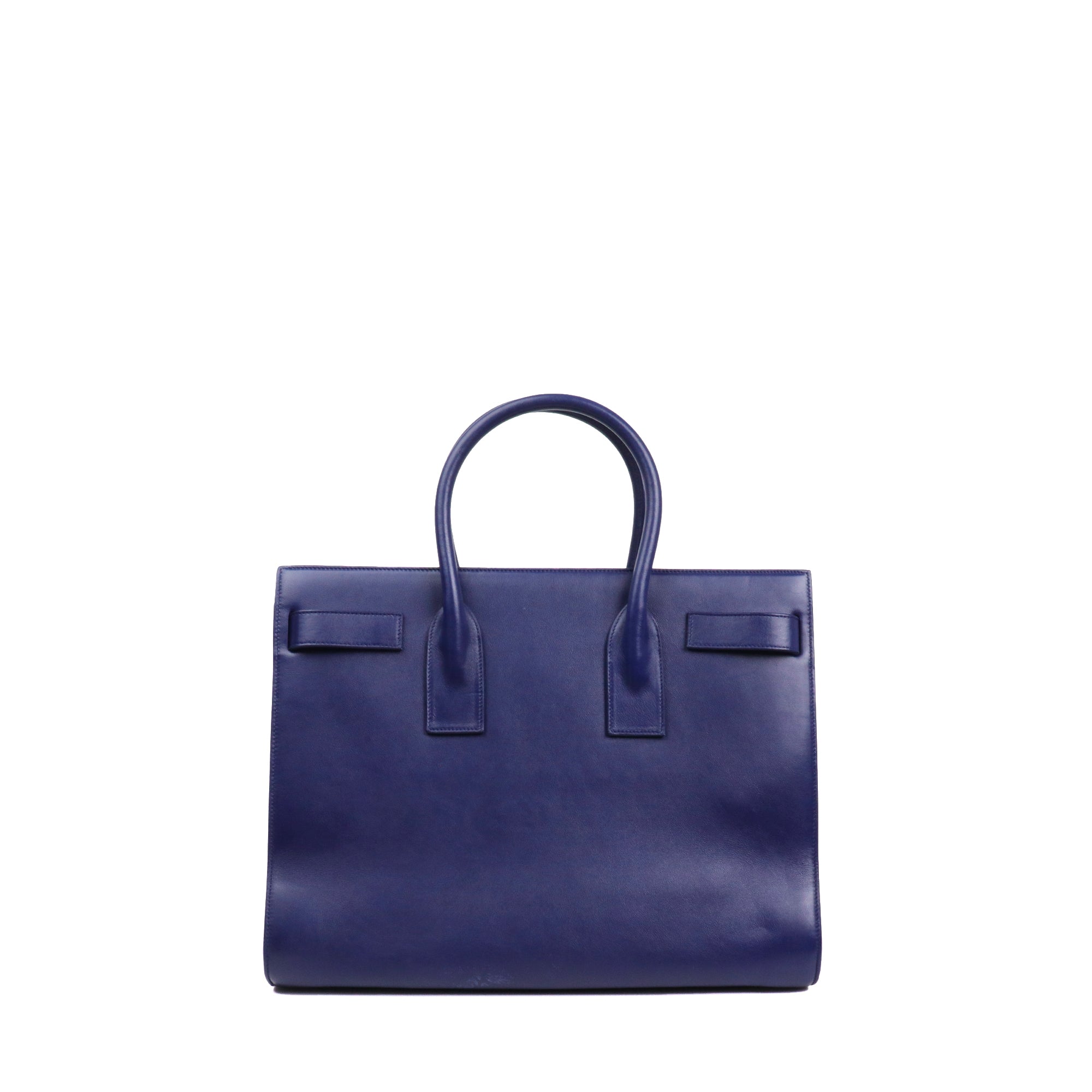 SAINT LAURENT - Sac de Jour Medium Saint Laurent en cuir bleu nuit