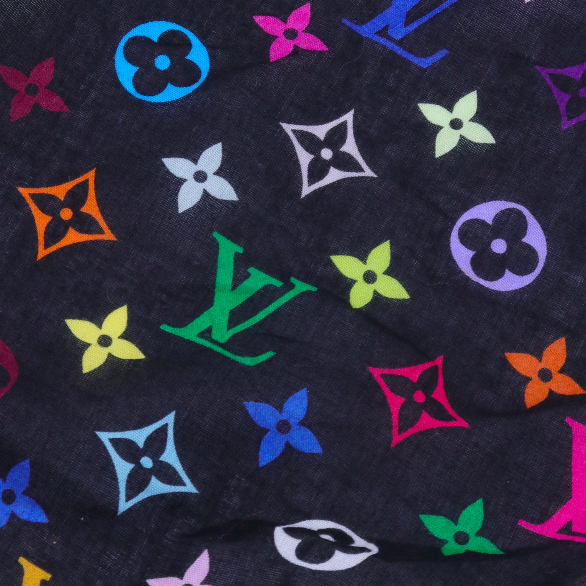 LOUIS VUITTON - Carré 55 Louis Vuitton x Takashi Murakami en coton monogrammé multicolore