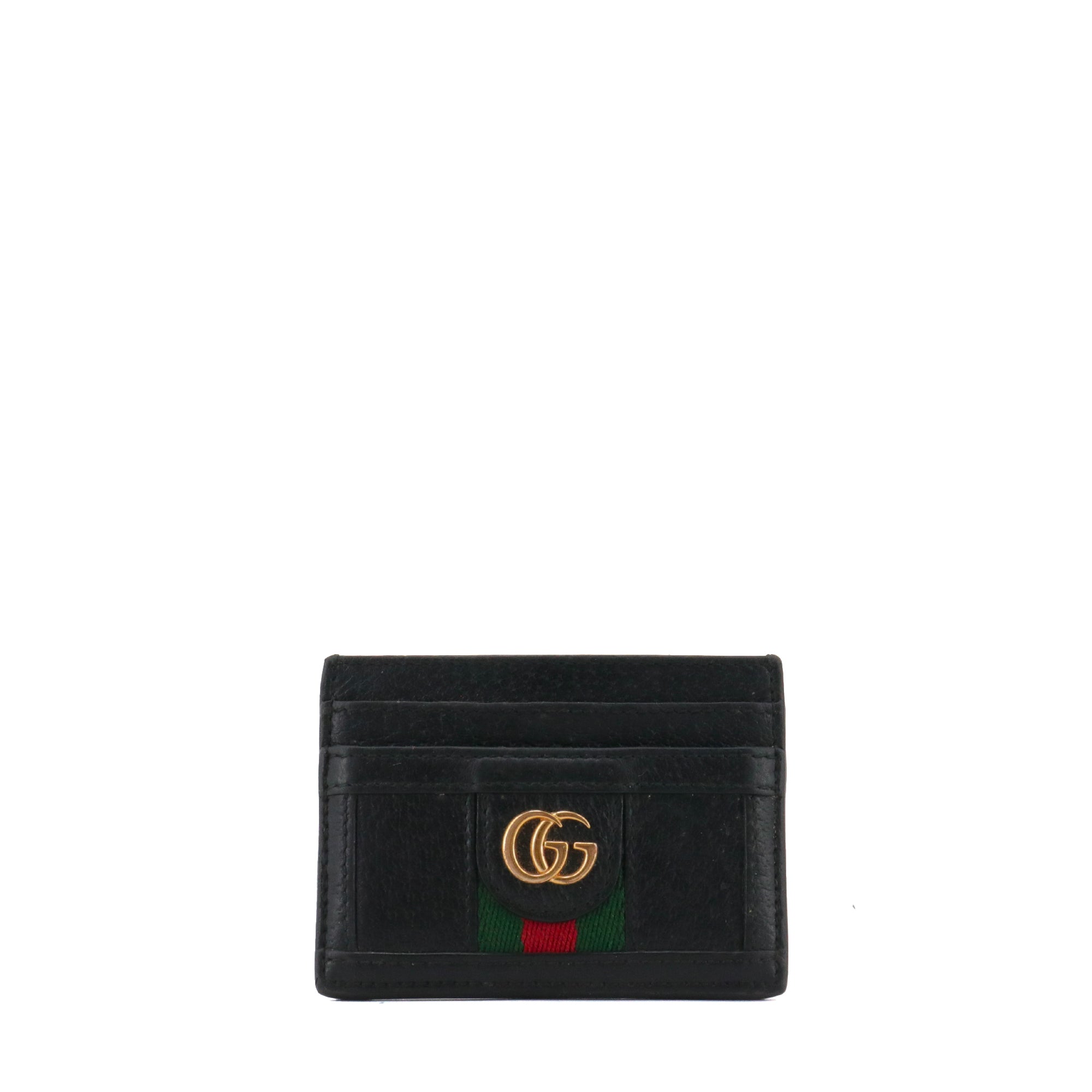GUCCI - Porte cartes Ophidia Gucci en cuir grainé noir