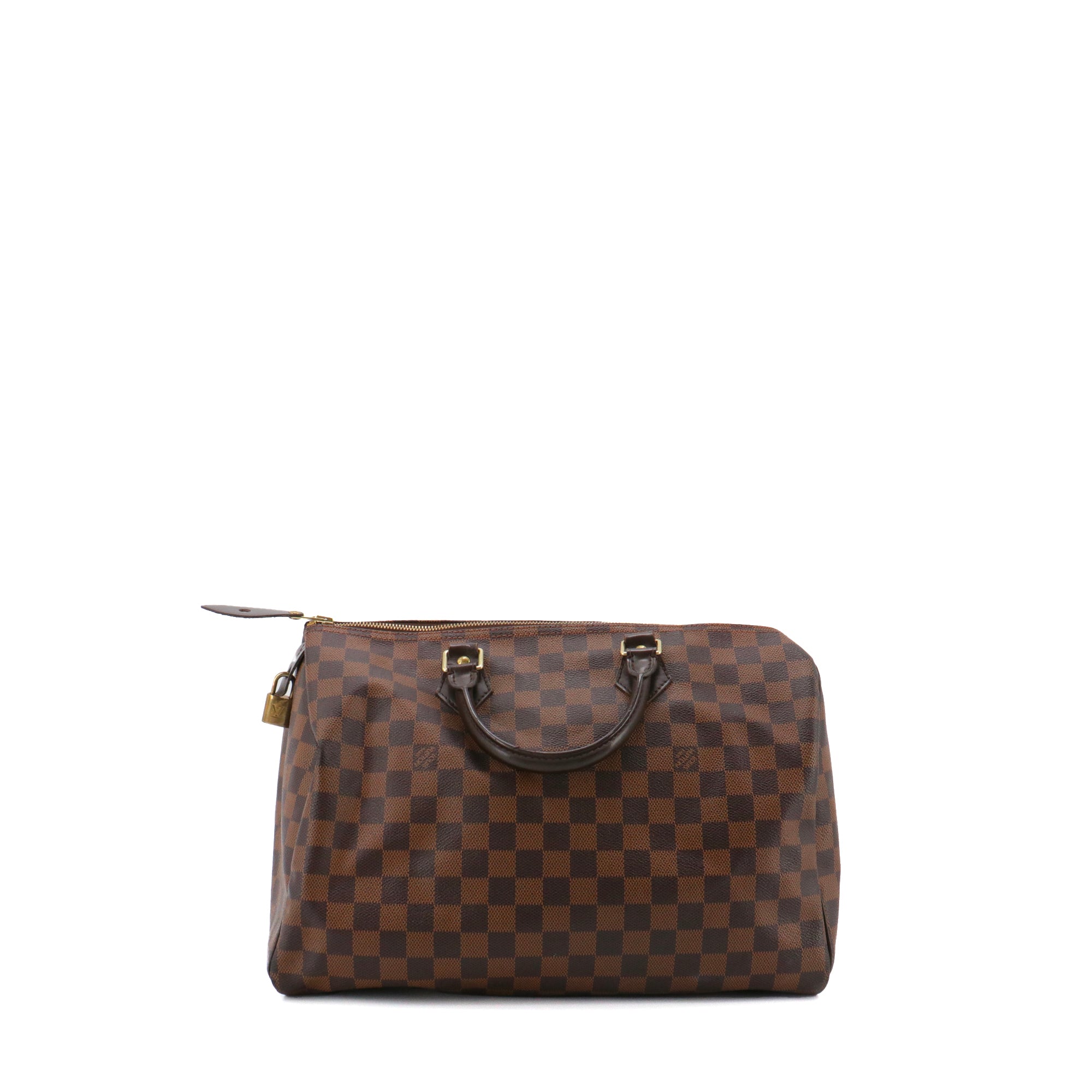 LOUIS VUITTON - Sac à main Speedy 35 Louis Vuitton en toile damier ébène