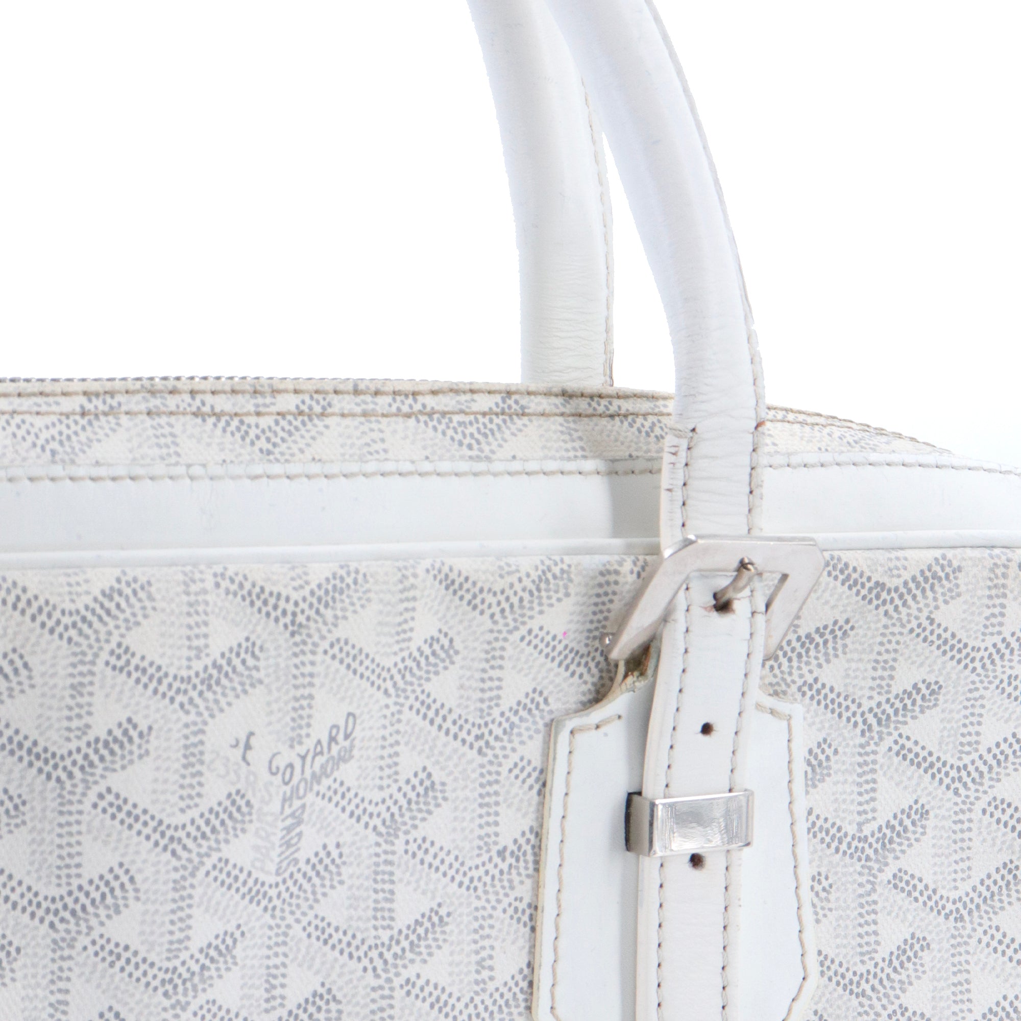 GOYARD - Porte-documents Ambassade Goyard en toile enduite monogrammée blanche