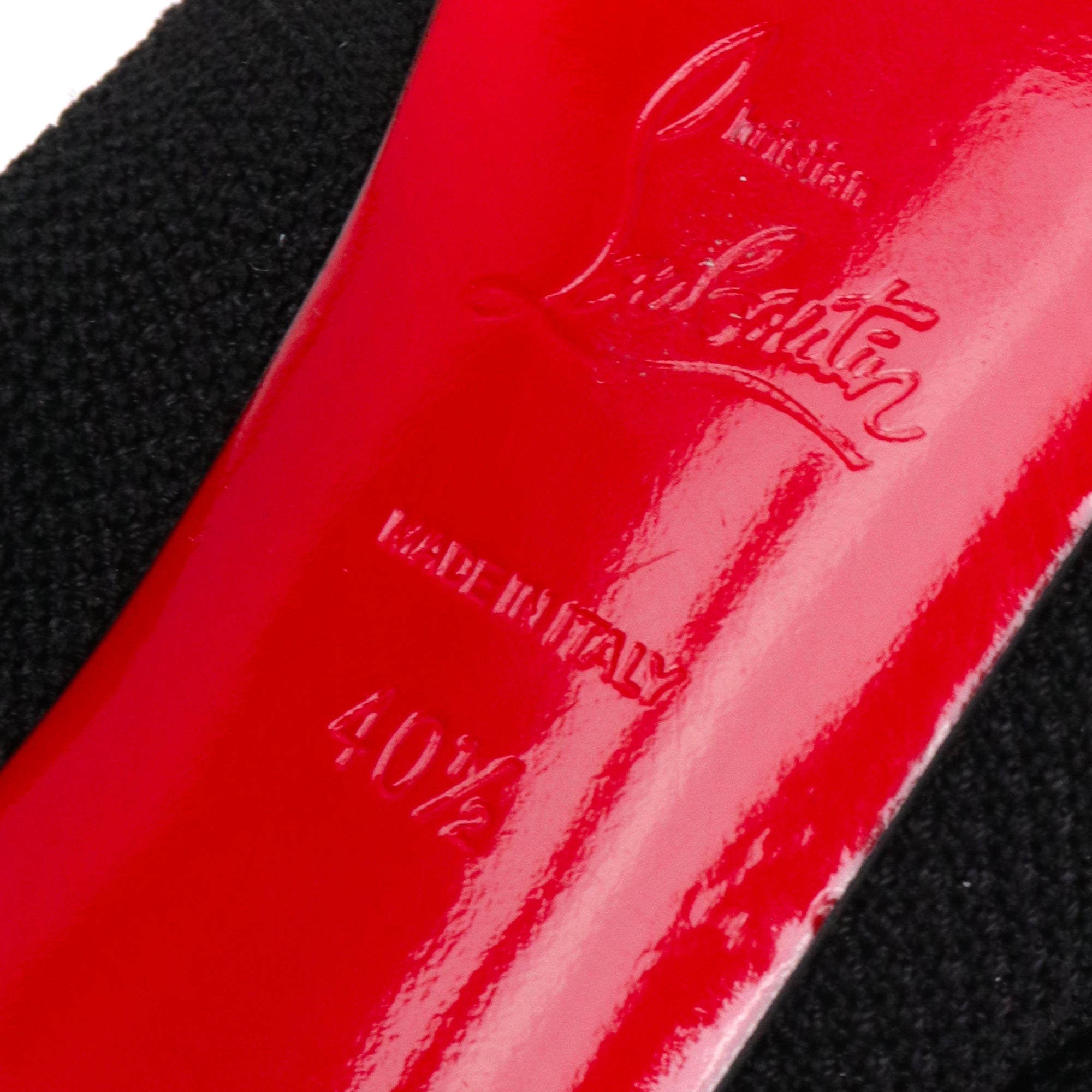 LOUBOUTIN - Bottines Cheminene Louboutin en maille noire (T40,5)