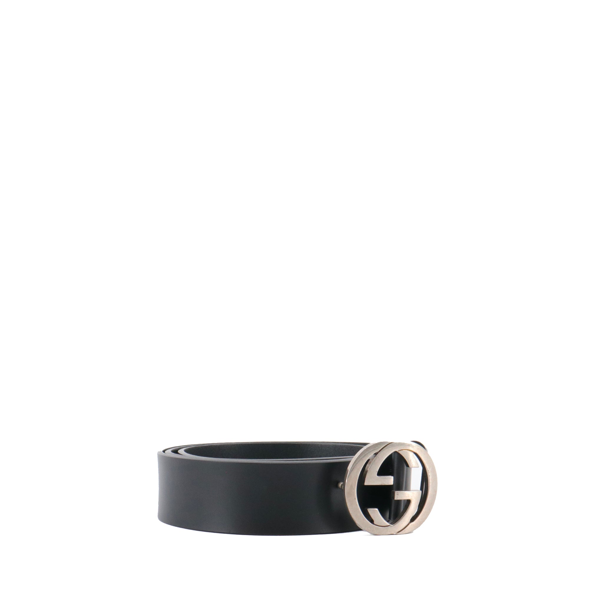 GUCCI - Ceinture GG Gucci en cuir noir (T105)