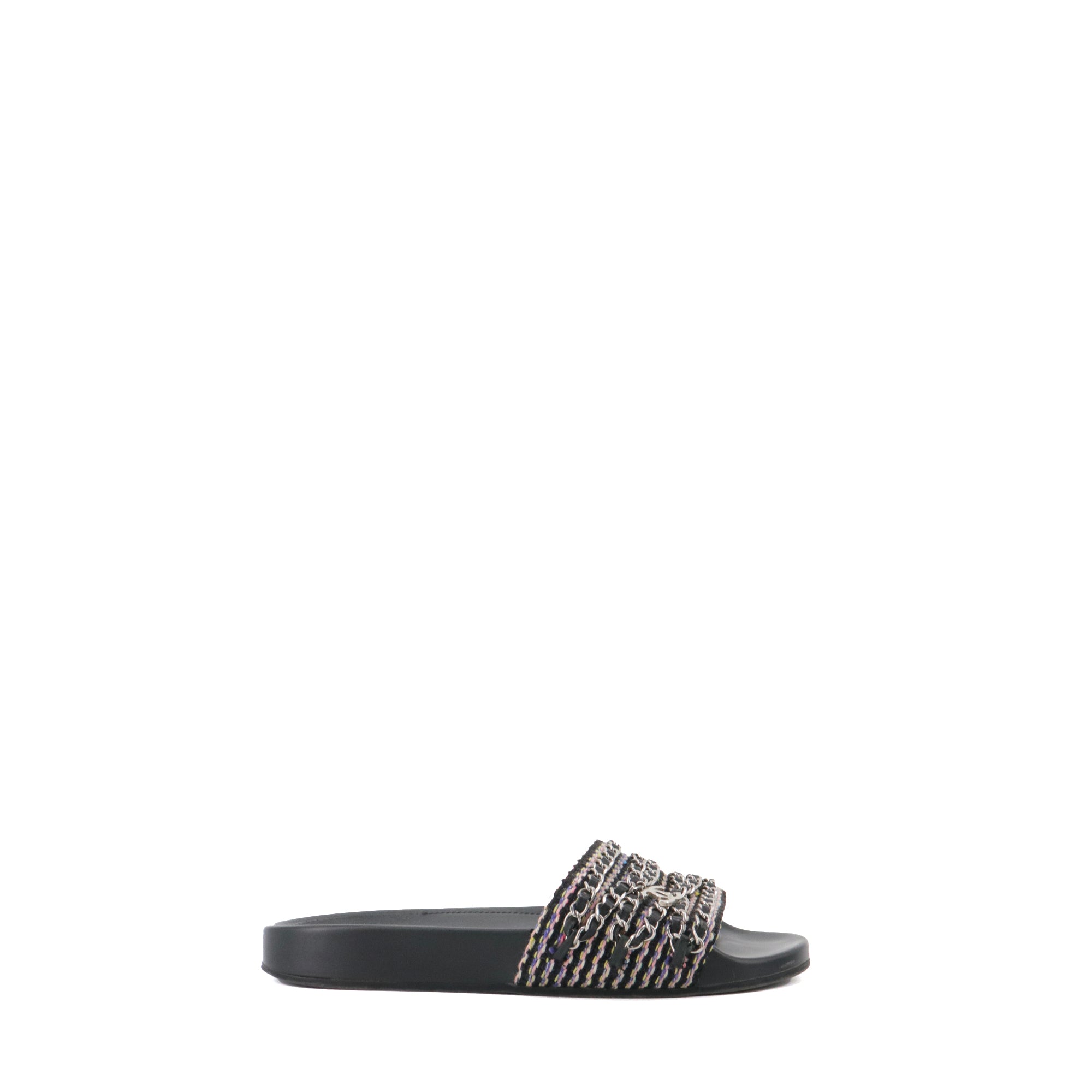 CHANEL - Chanel Tropiconic sandals in multicolored tweed and leather (Size 38)