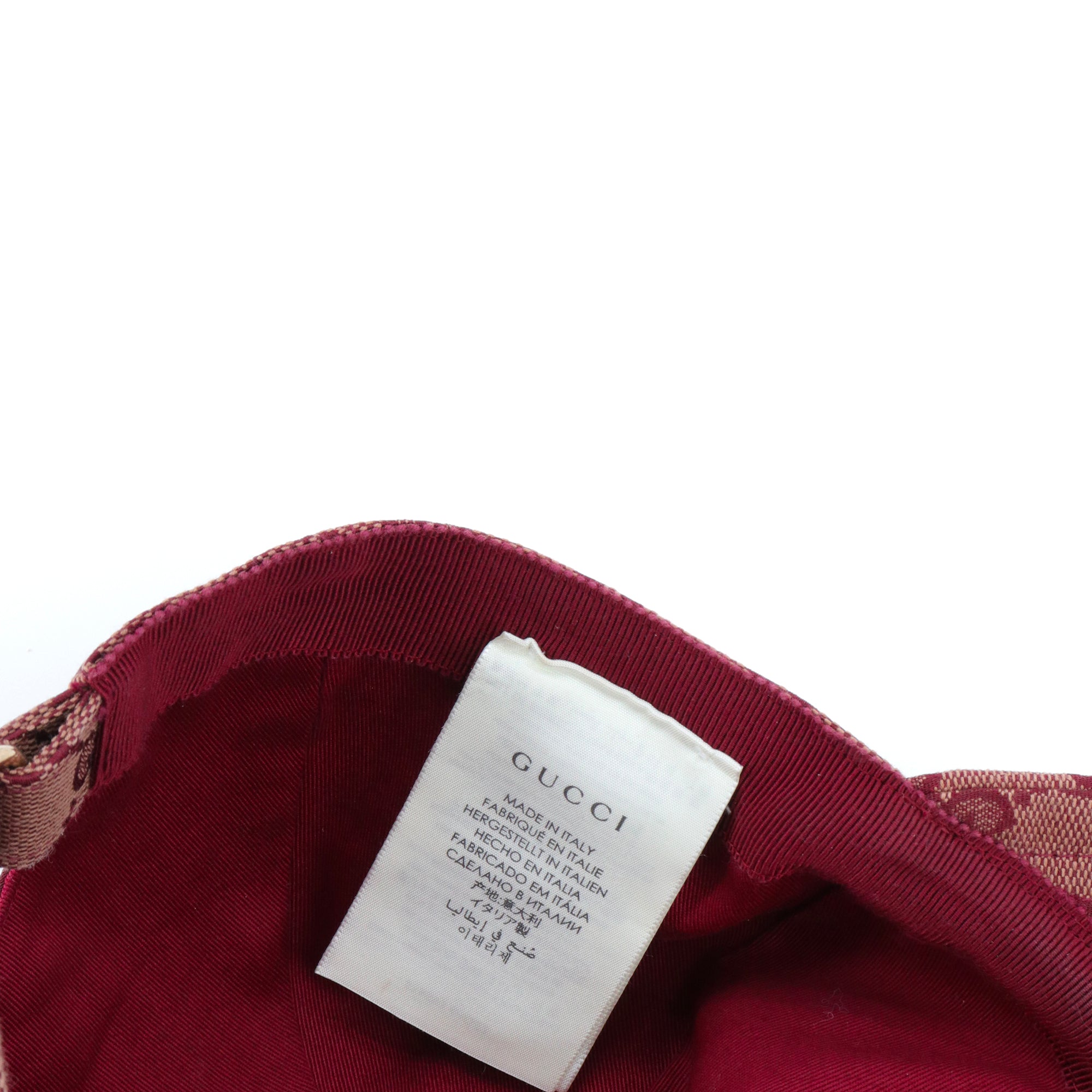 GUCCI - Gucci GG cap in burgundy canvas and leather (L)