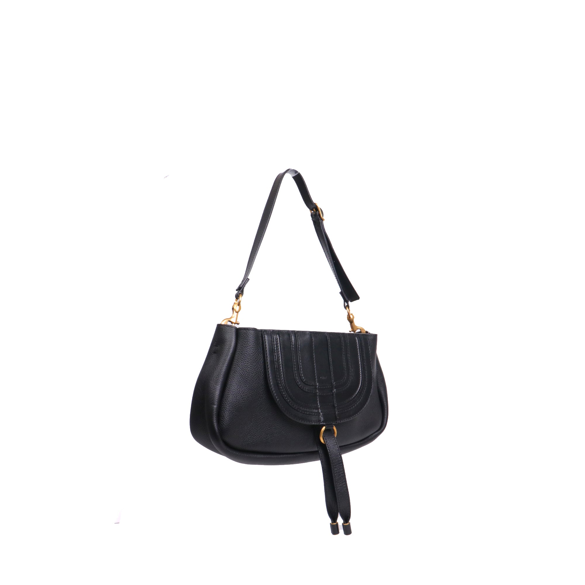 CHLOÉ - Darry shoulder bag in black grained leather