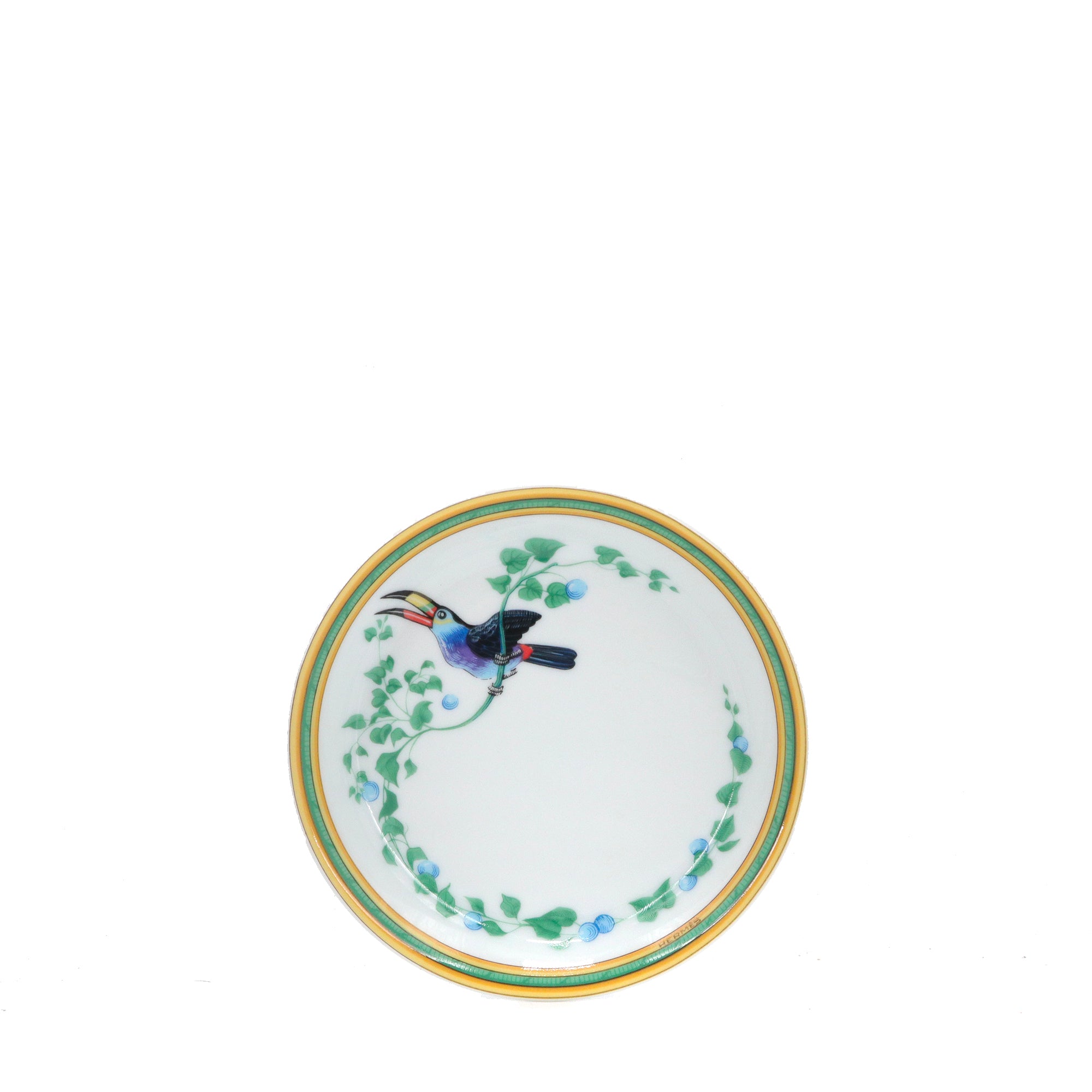 HERMÈS - Vide poche Toucans Hermès en porcelaine multicolore