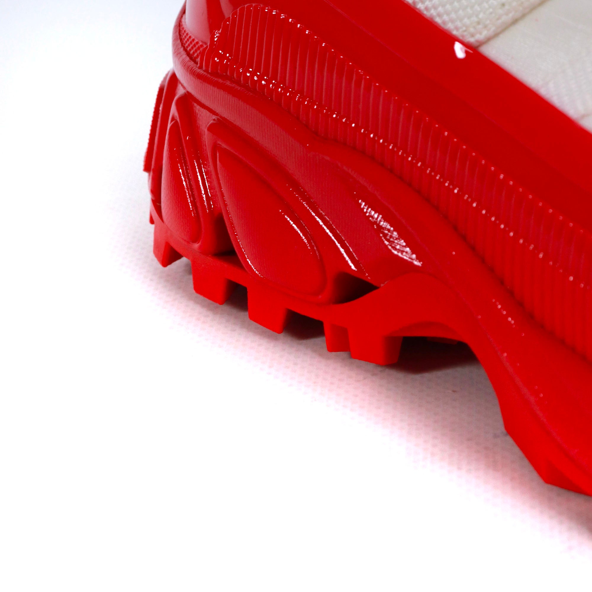 BURBERRY - Sneakers Arthur Burberry en toile blanche et plastique rouge (T37)
