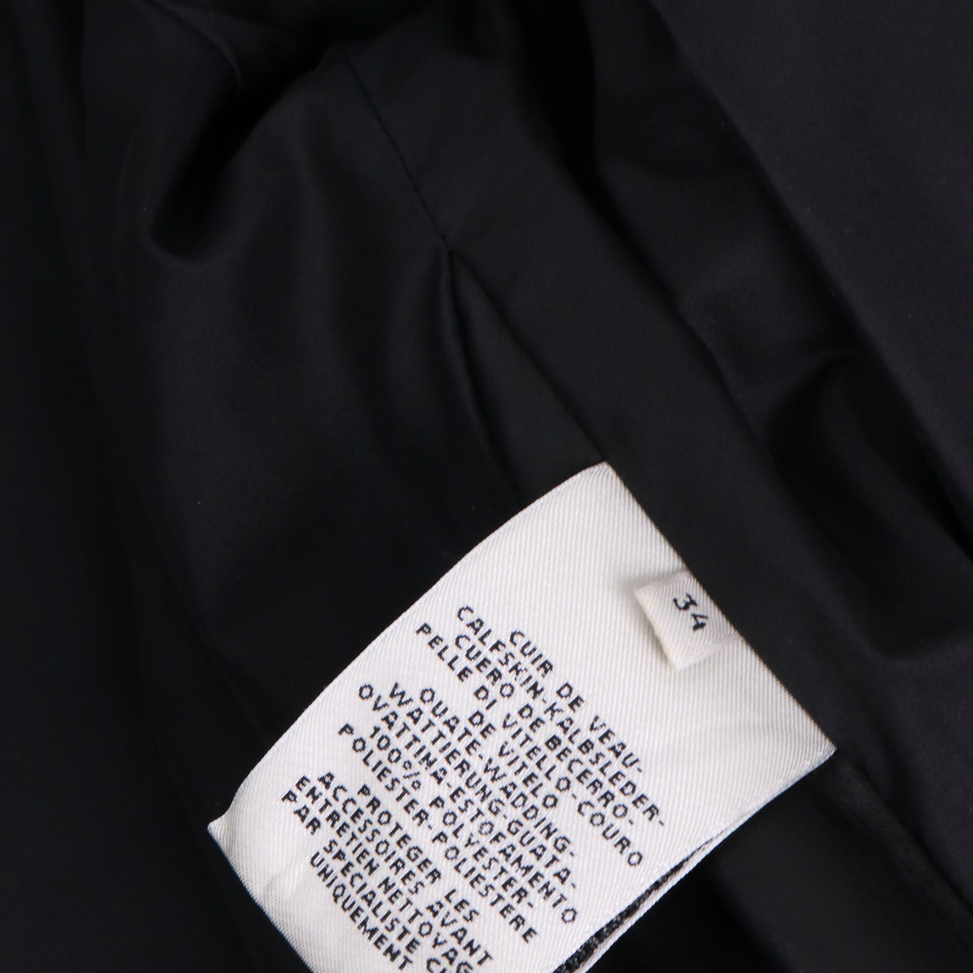 HERMÈS - Blouson Hermès en cuir matelassé noir (T34)