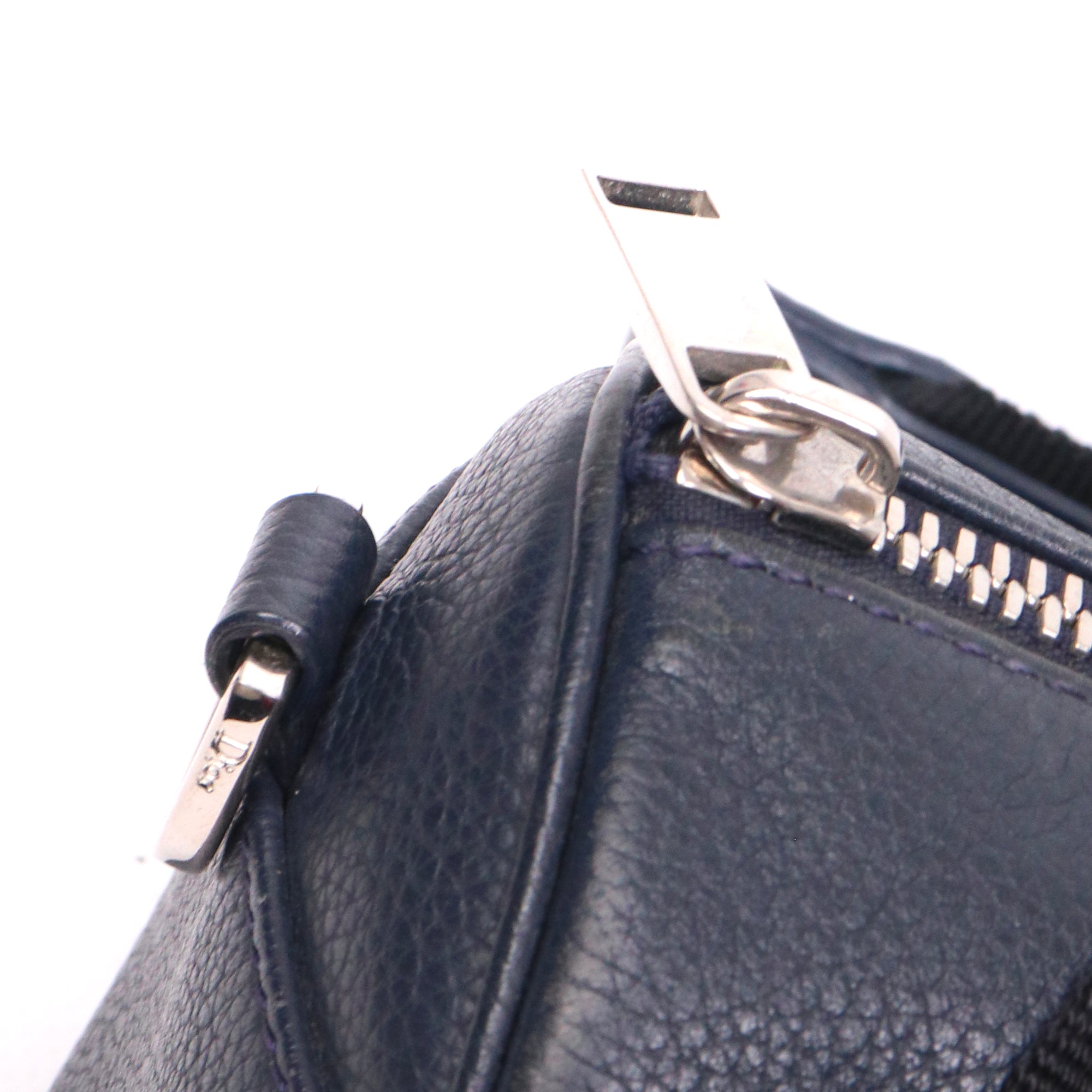 DIOR - Sac à bandoulière Roller Dior en cuir grainé bleu marine