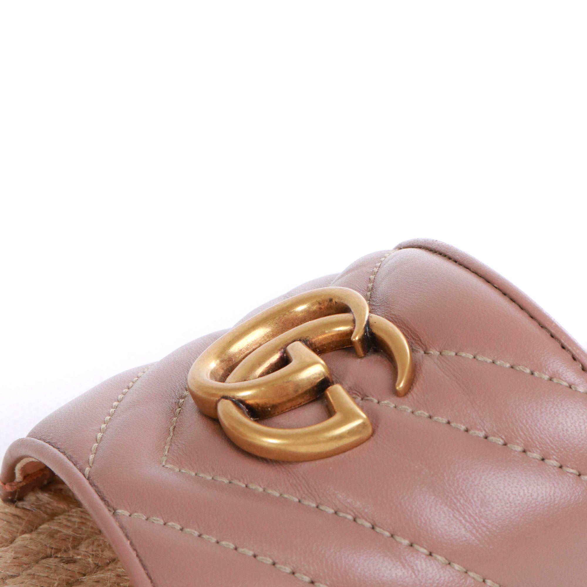 GUCCI - Marmont Gucci sandals in old pink smooth leather (T37)