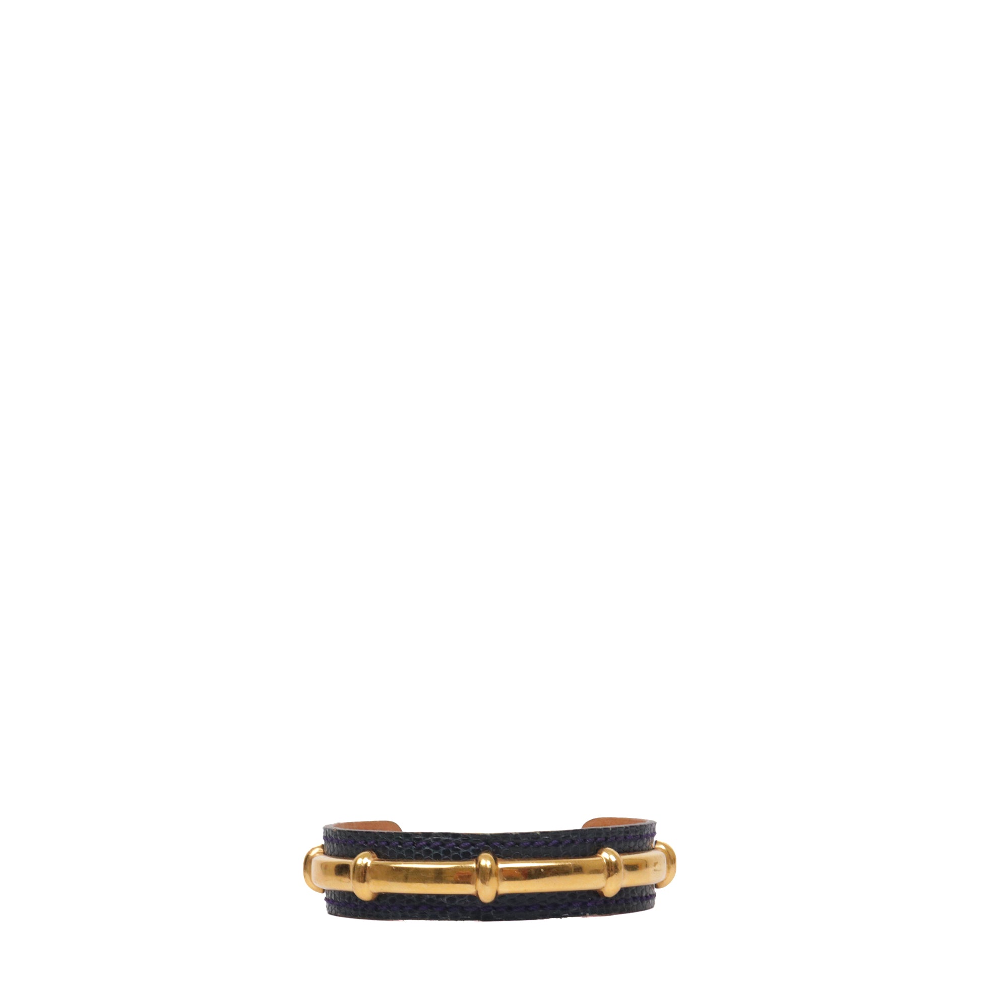 HERMÈS - Hermes Collier de Chien Bracelet in Pink Alligator Leather (T2)