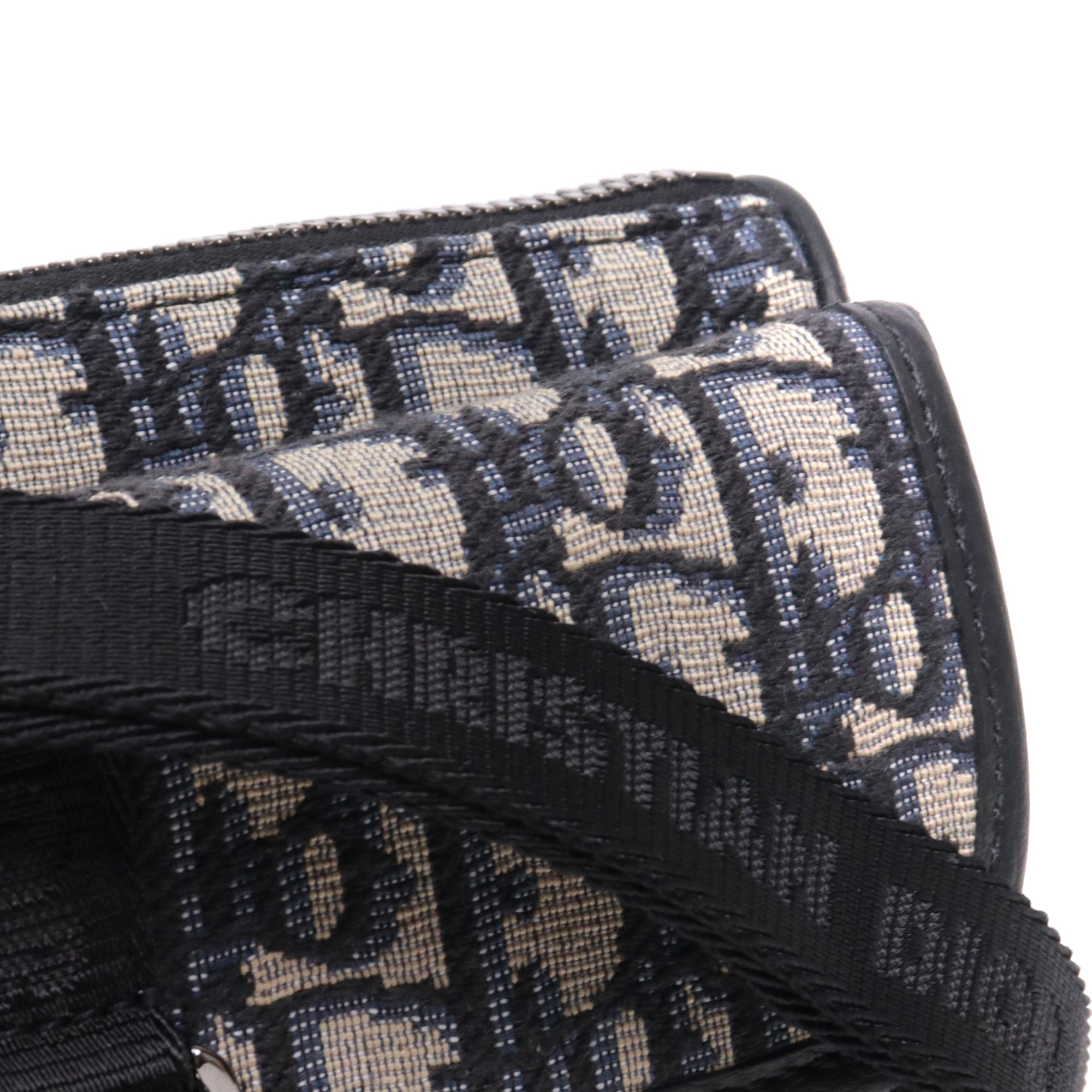 DIOR - Dior Oblique Galaxy A5 pouch in black leather
