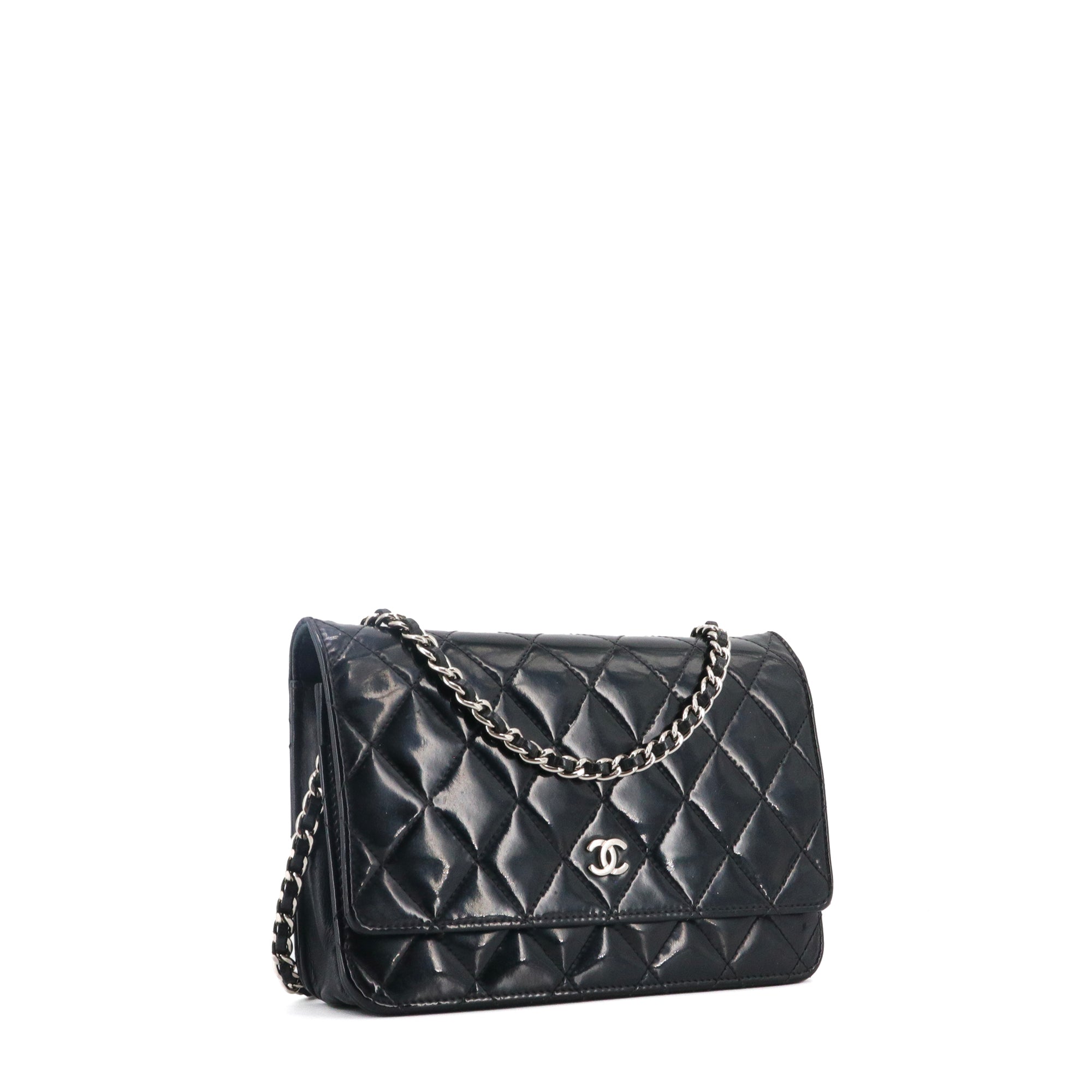 CHANEL - Timeless Wallet On Chain Bag in black patent leather
