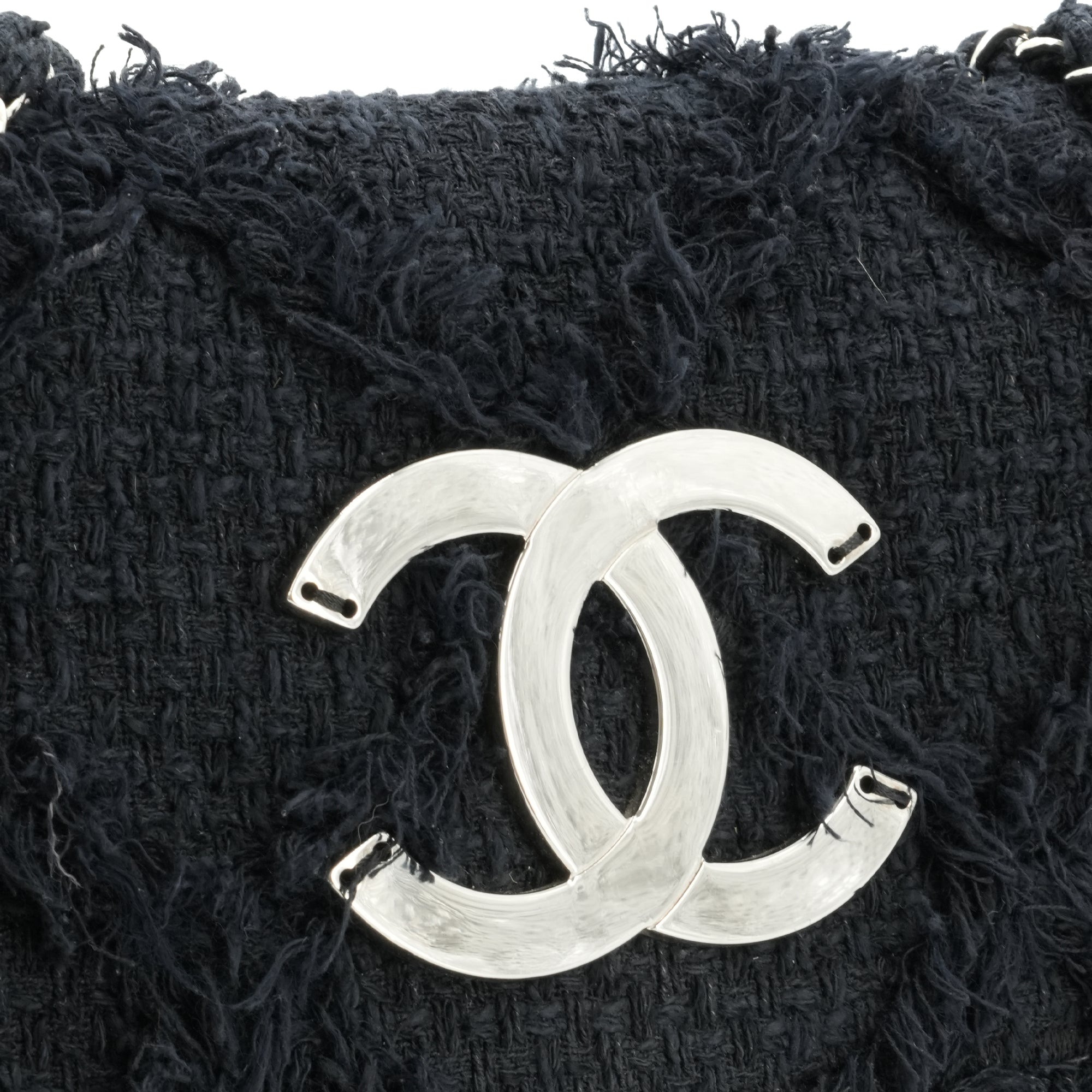 CHANEL - Sac à épaule Natura Chanel en tweed bleu marine vintage