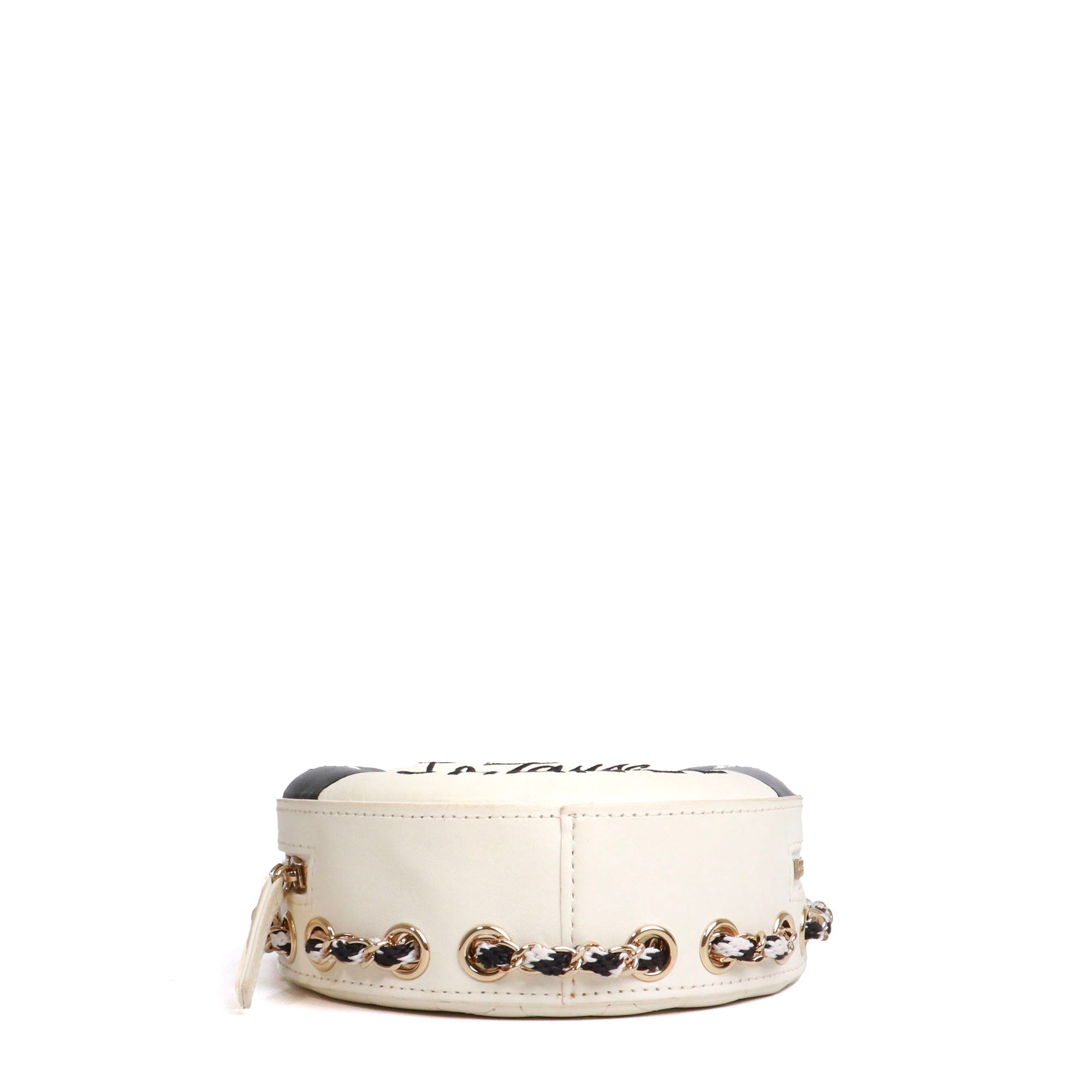 CHANEL - Sac à bandoulière Lifesaver La Pausa en cuir lisse blanc et noir