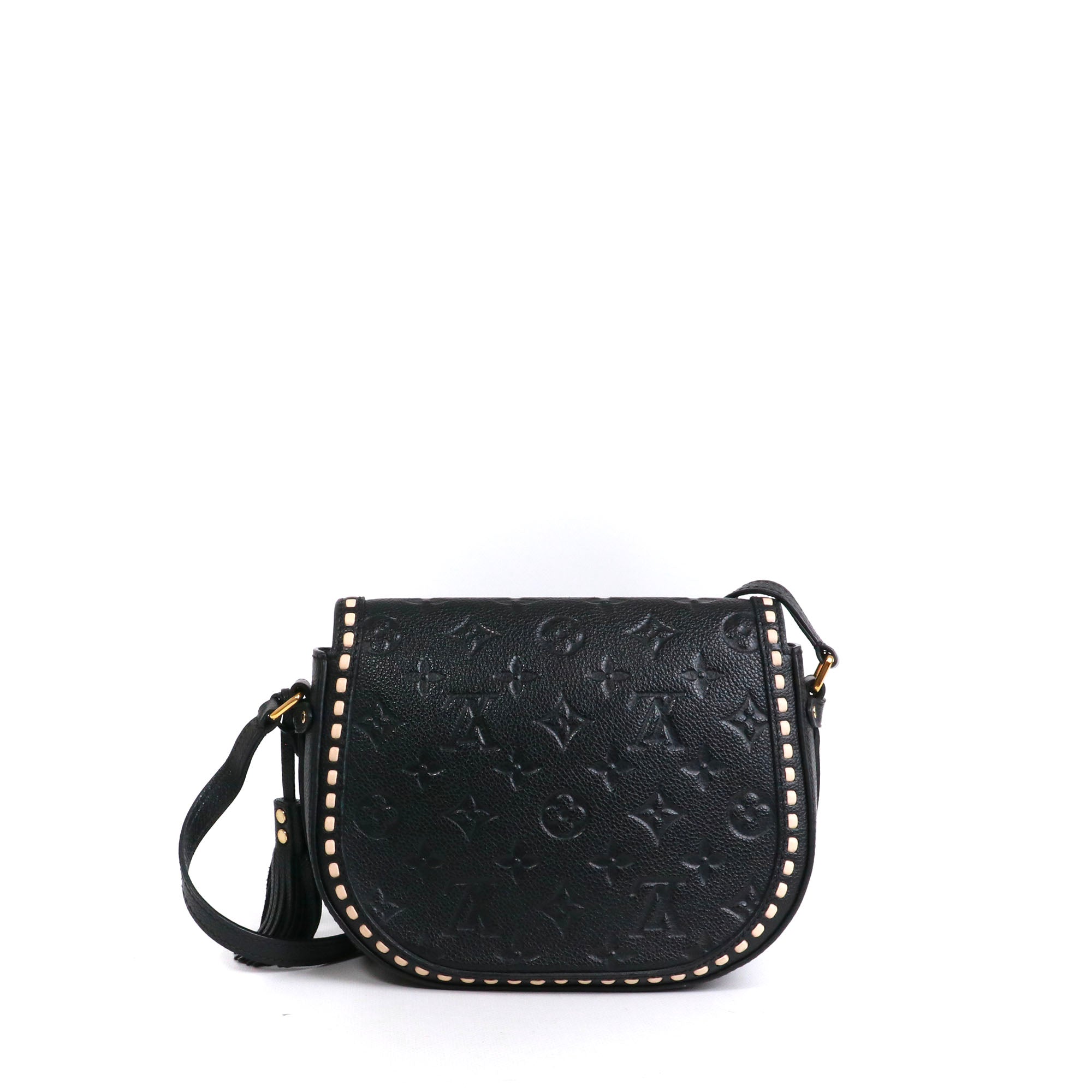 LOUIS VUITTON - Sac à bandoulière Junot Louis Vuitton en cuir grainé empreinte noir