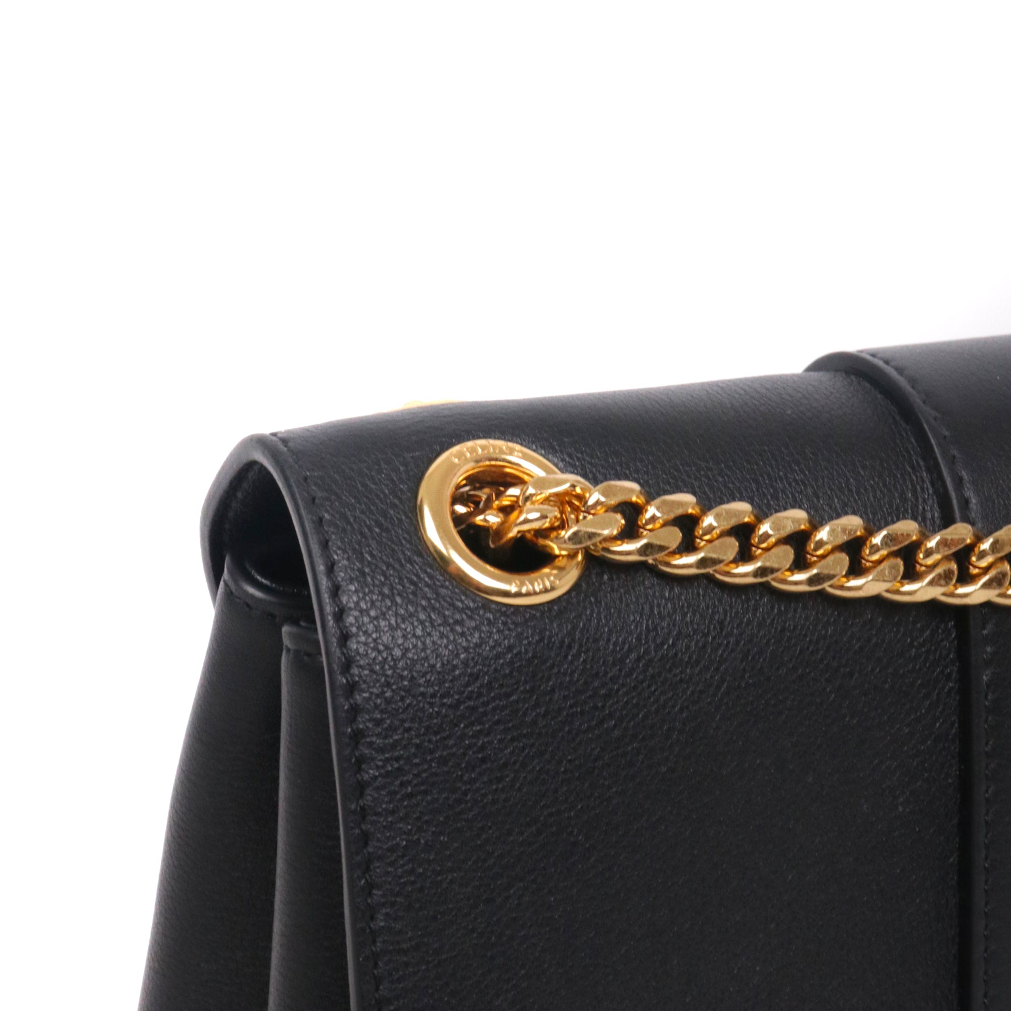 CELINE - Sac à bandoulière Victoire MM Celine en cuir grainé noir