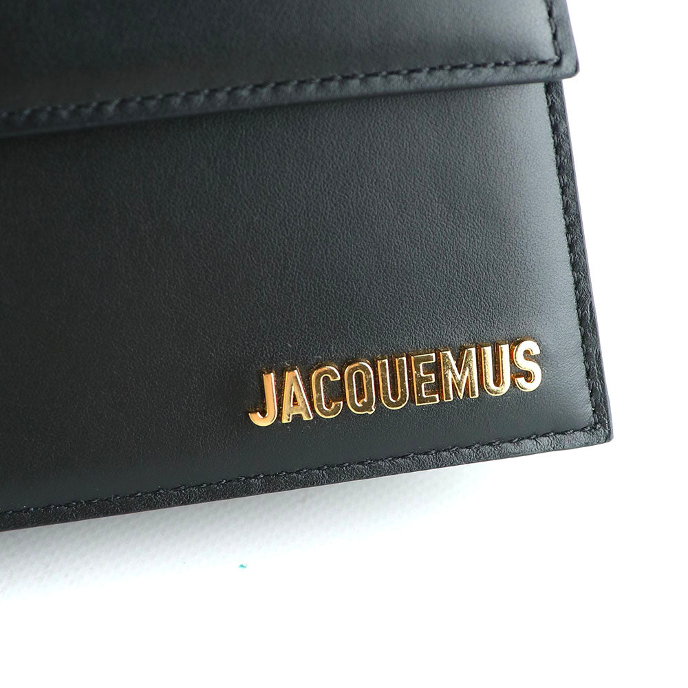 JACQUEMUS - Bambino long shoulder bag in black smooth leather