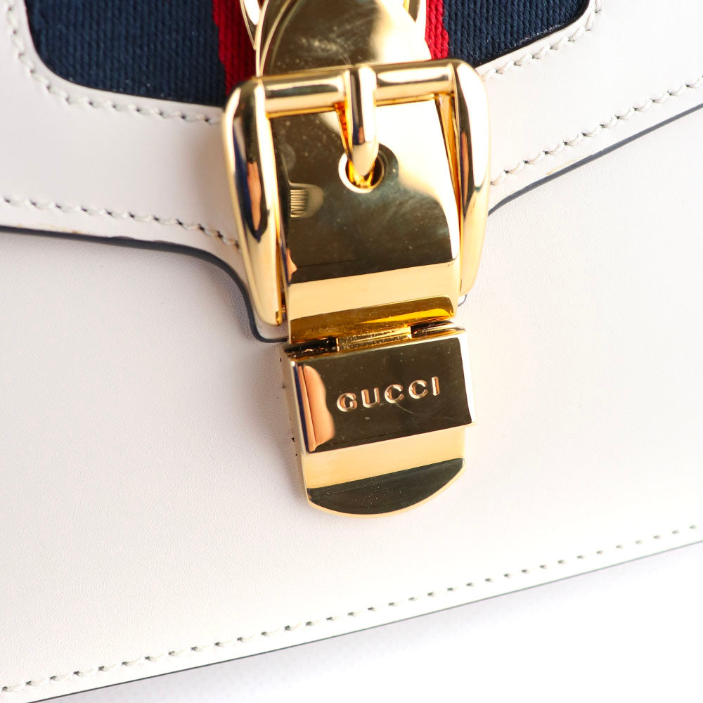 GUCCI - Sac à épaule Sylvie en cuir blanc