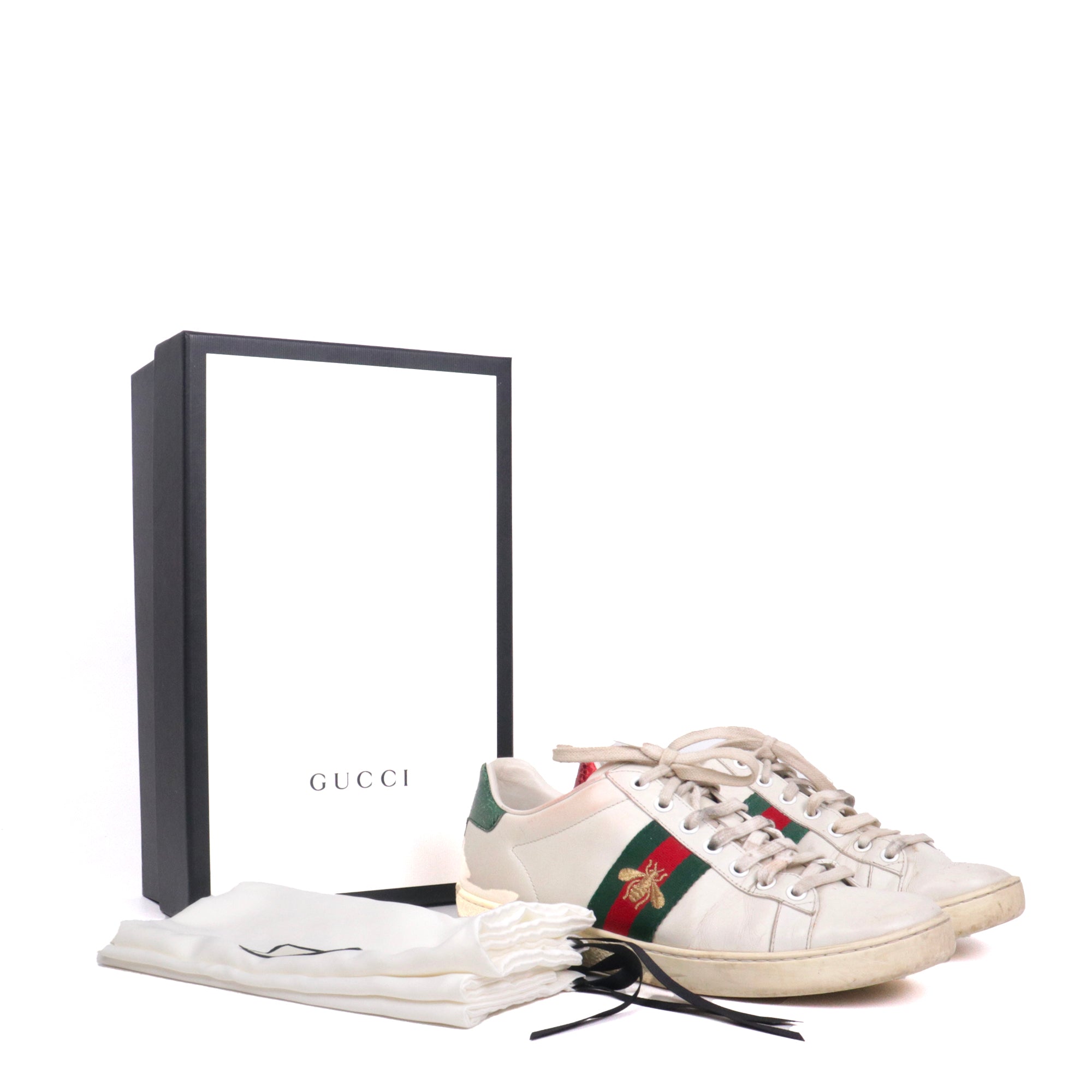 GUCCI - Sneakers Ace Gucci en cuir blanc (T38.5)