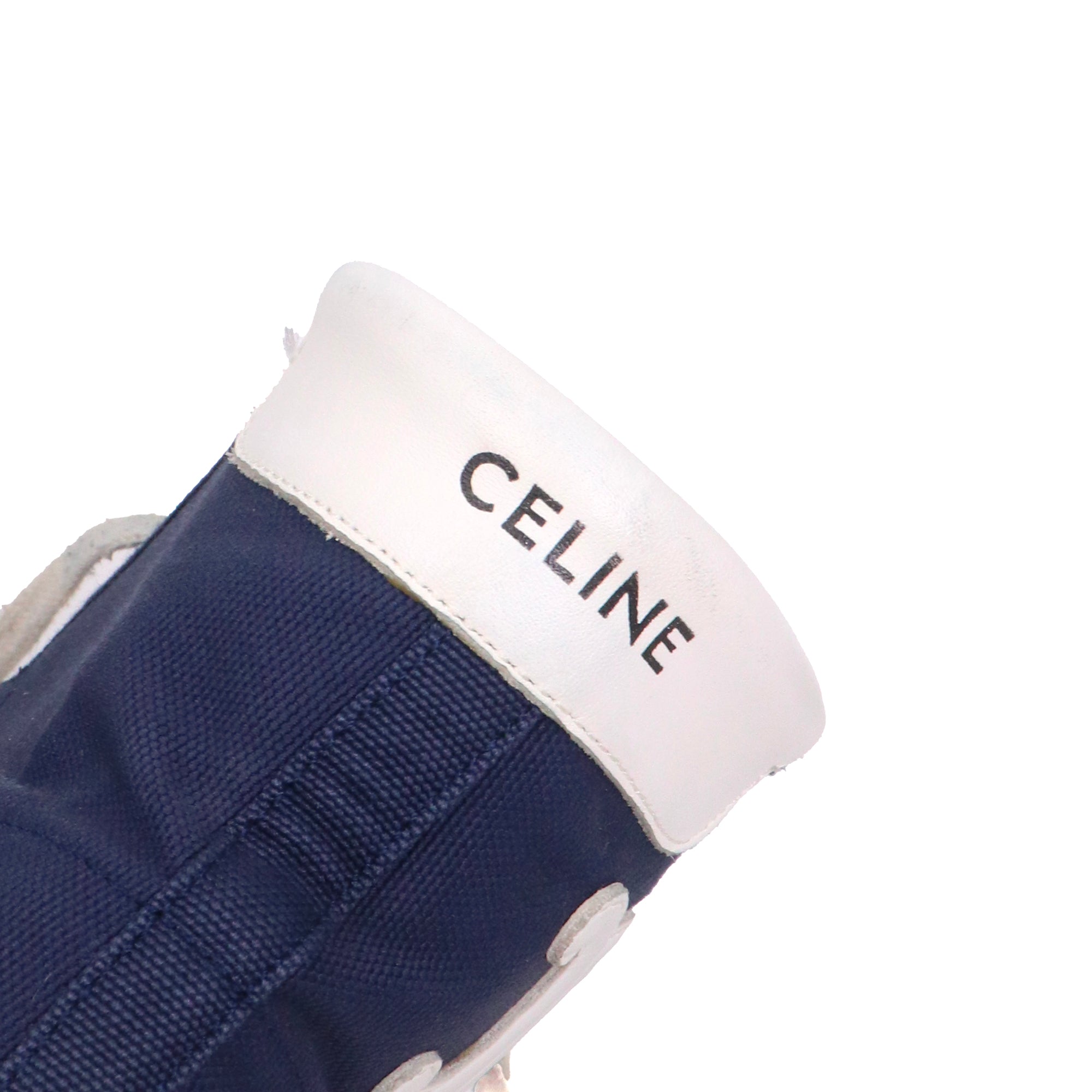 CELINE - Sneakers montantes Triomphe Celine en toile bleu marine (T40)