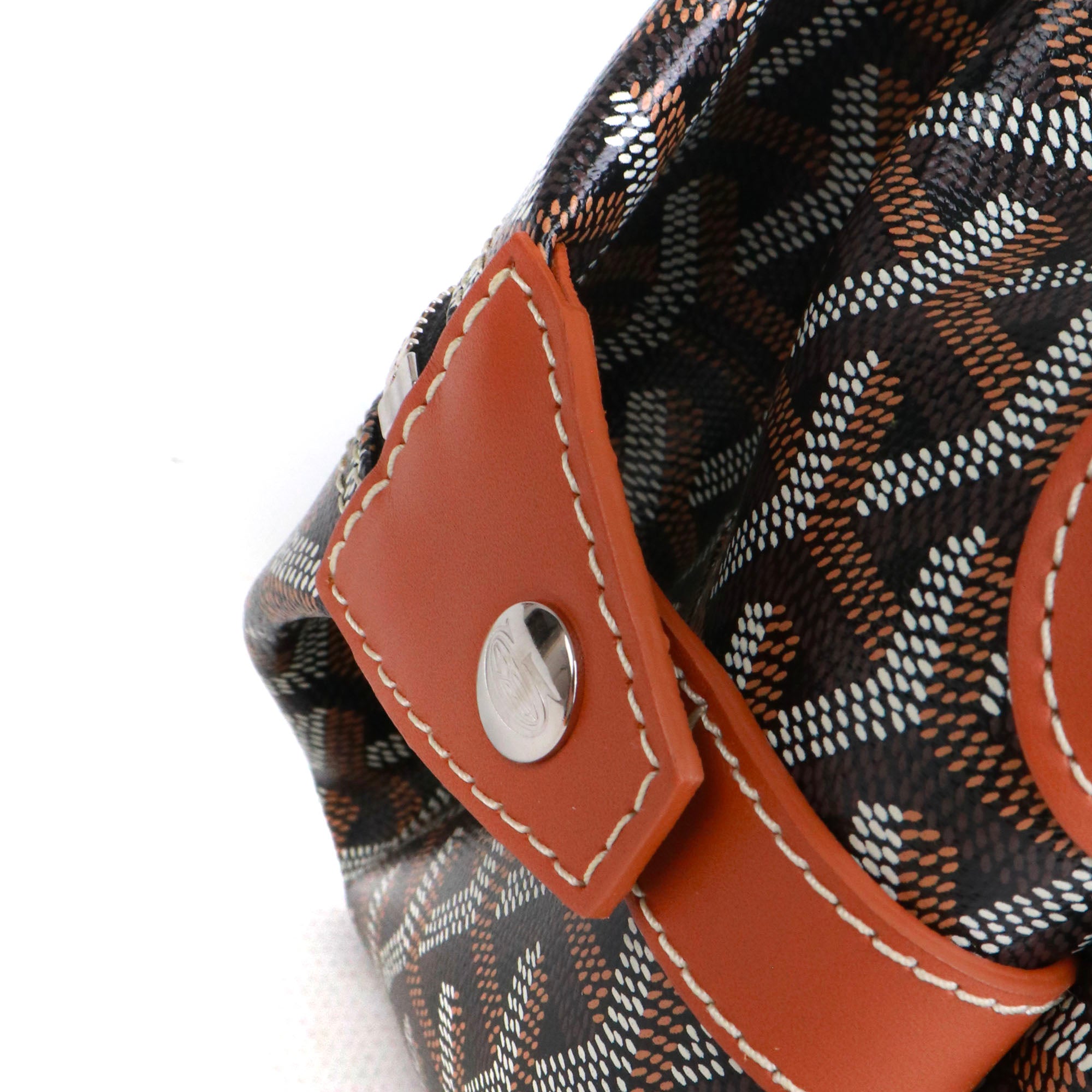 GOYARD - Belvédère PM shoulder bag in coated canvas and yellow leather