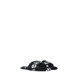 BALENCIAGA - Sandales Balenciaga en fourrure noire et blanche (T36)